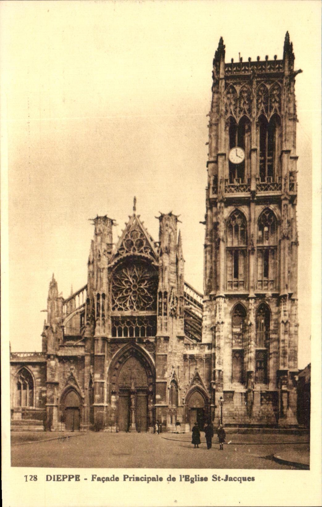 Ataque frontal principal de CPA Dieppe del St Jacques de la iglesia