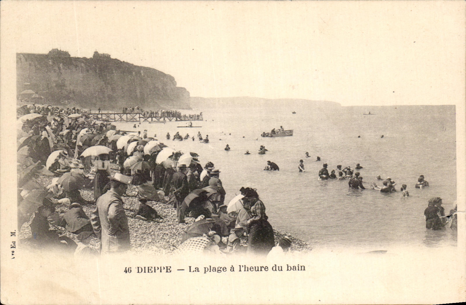 CPA Dieppe la playa por la hora del bano