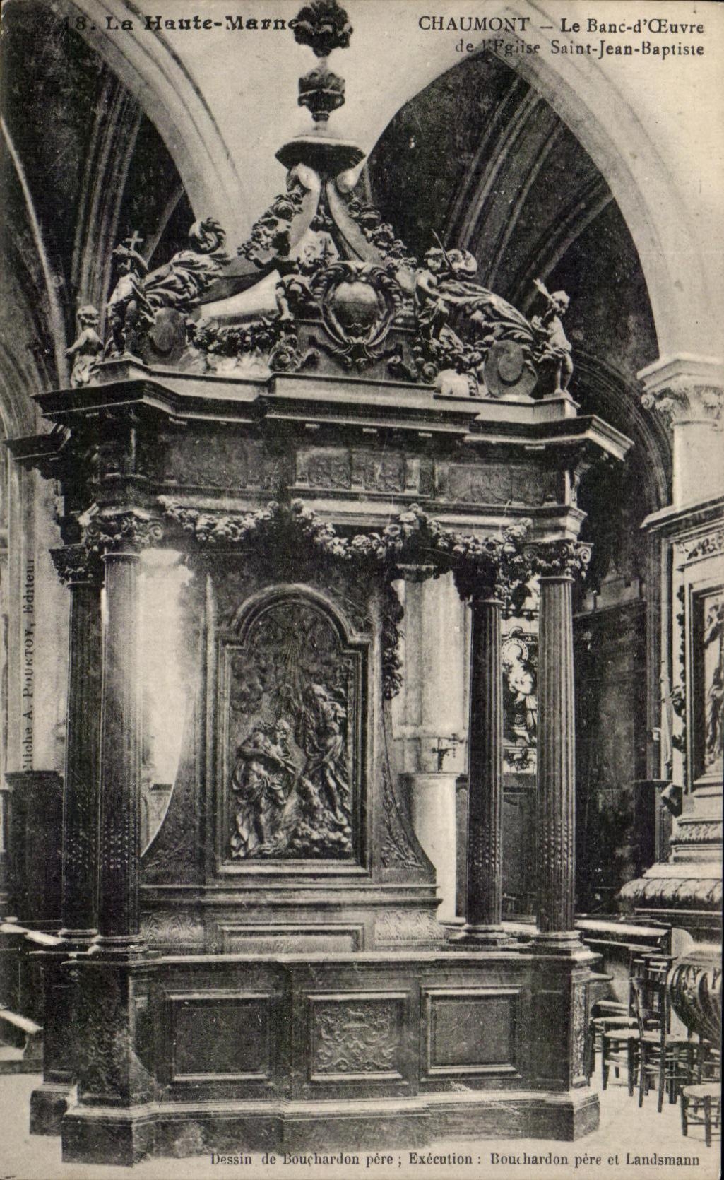 CPA Chaumont Le Banc d'Oeuvre de l'Eglise Saint Jean Baptiste