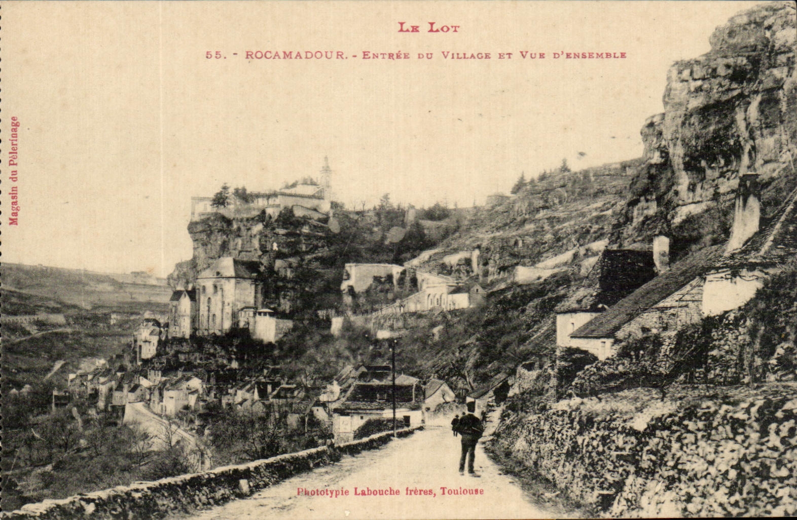 CPA Rocamadour Entreee Du Village Et Vue D'Ensemble