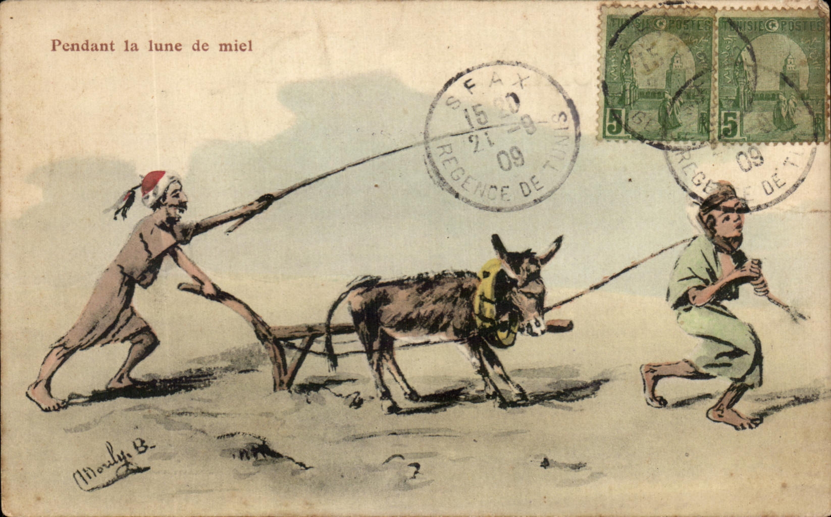 CPA Pendant la Lune de Miel Tunisie ane Mouly