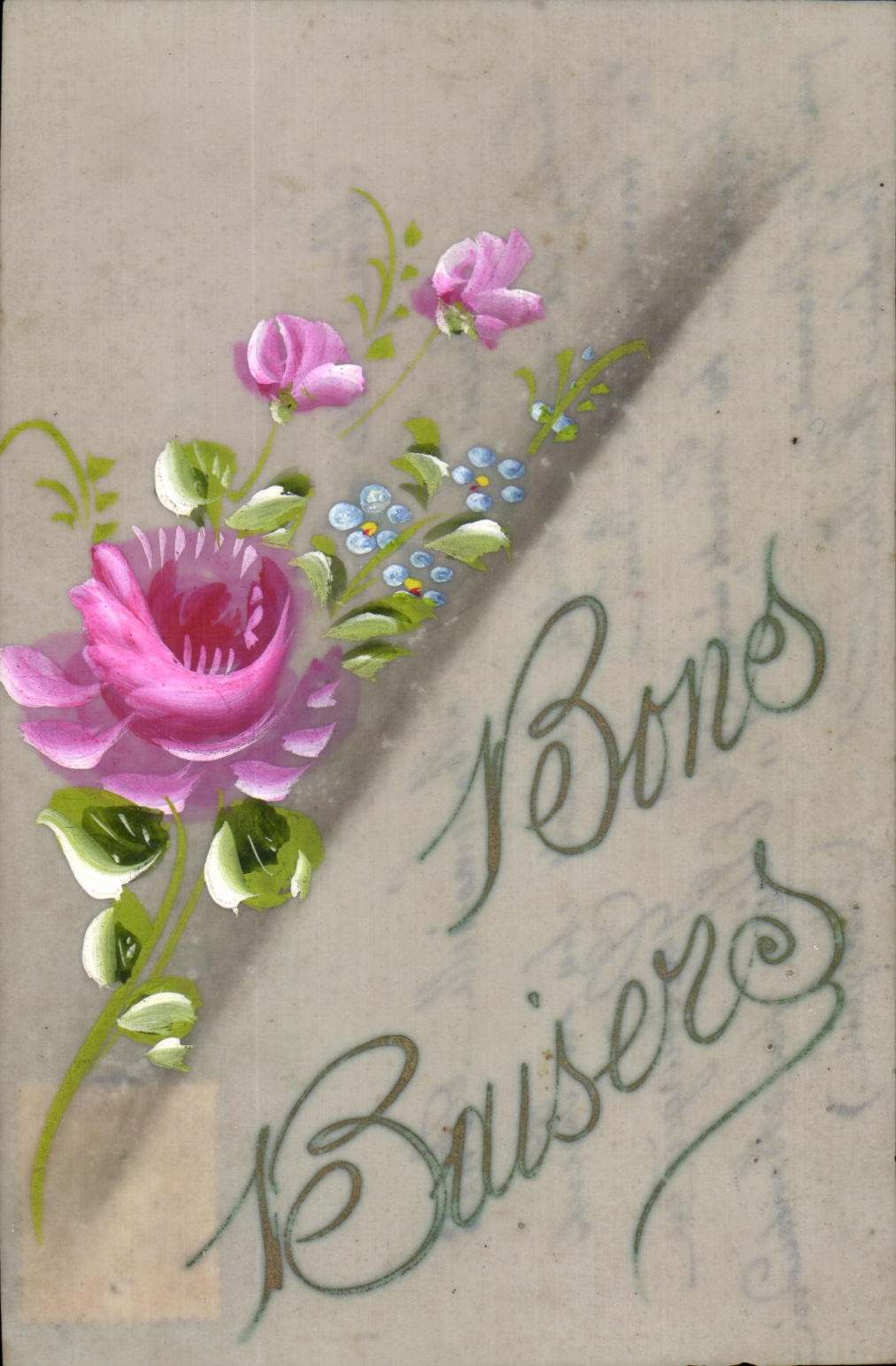 CPA Fennes Baisers Fleurs