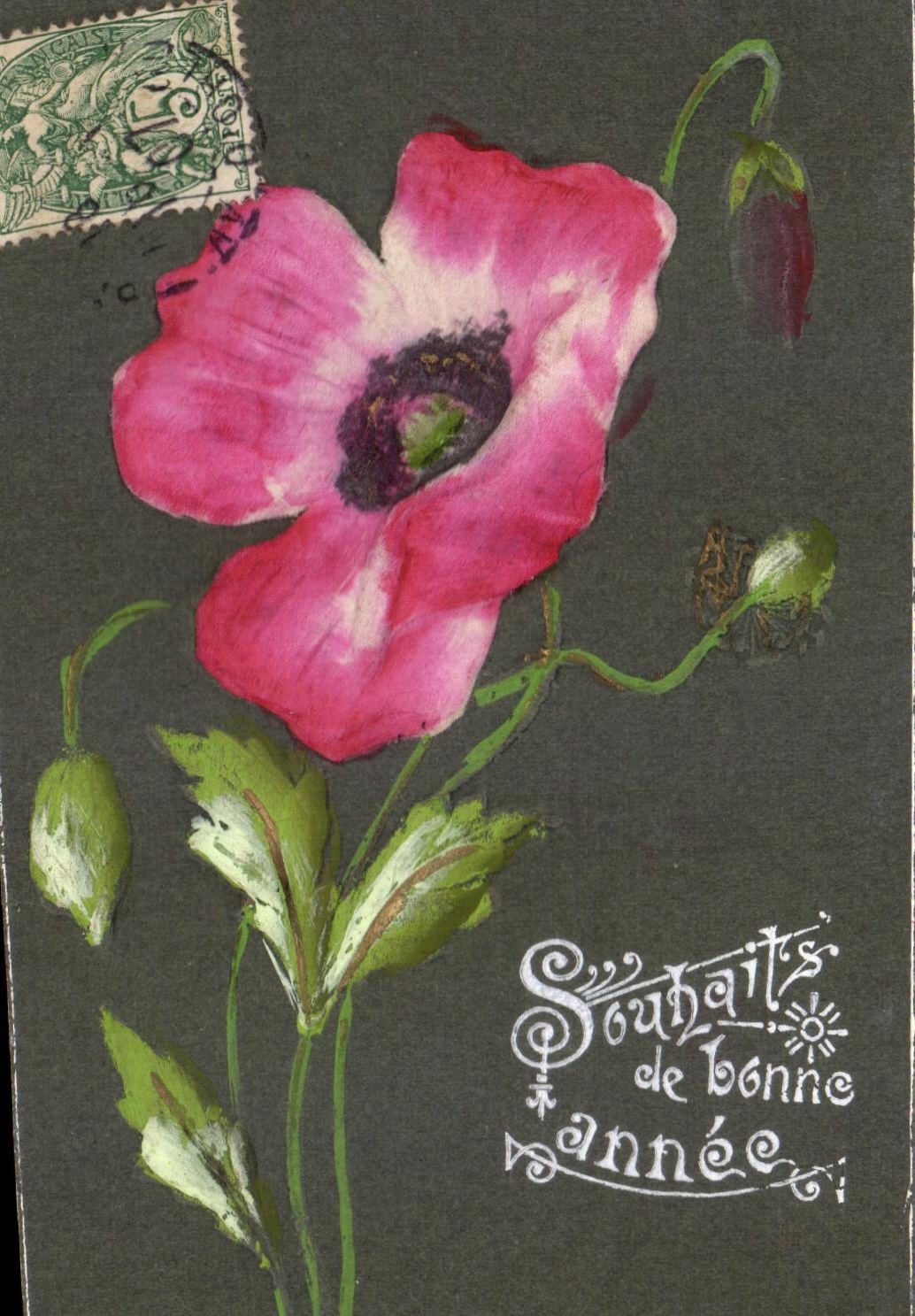 CPA Souhails de Bonne Annee Fleurs
