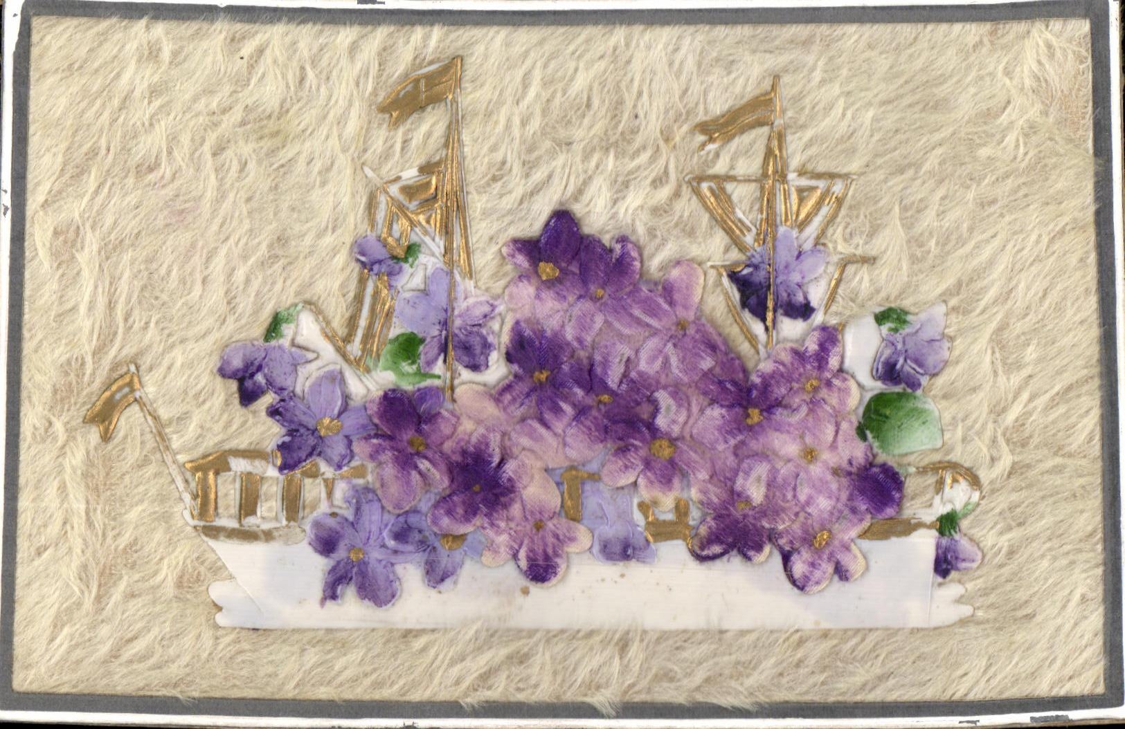 CPA Fantaisie Bateau Fleurs