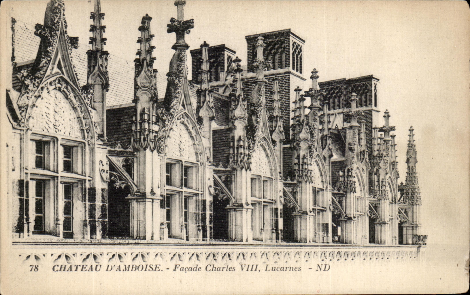 CPA Chateau D'Amboise Facade Charles VIII Lucarnes