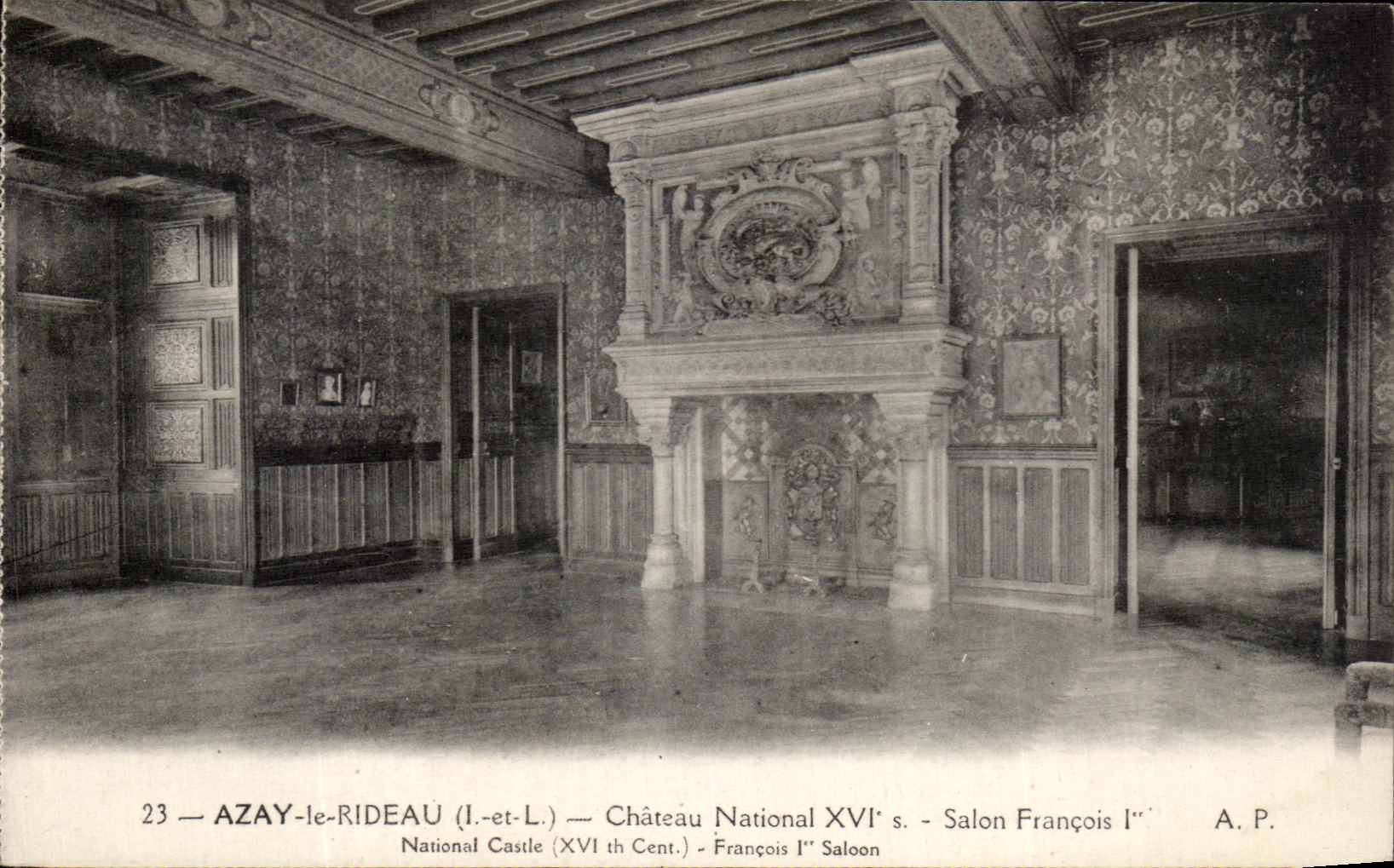 CPA Azay la sala de estar nacional 1ra de François del castillo de la cortina