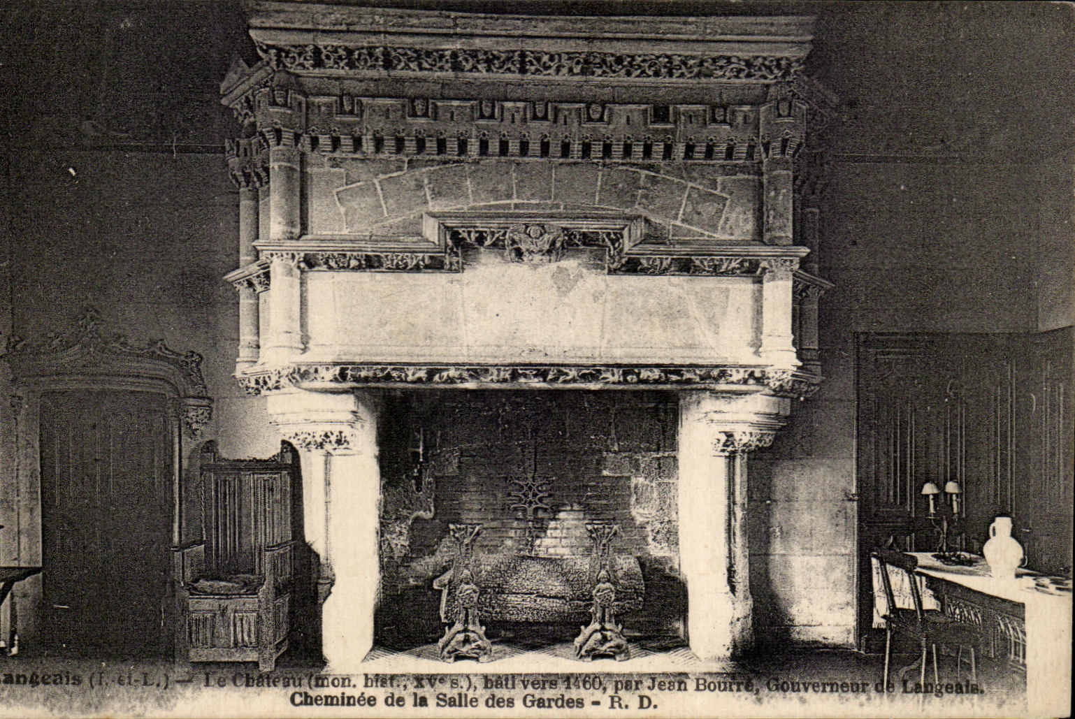 CPA Langeais the Castle Chimney of the room of the guards