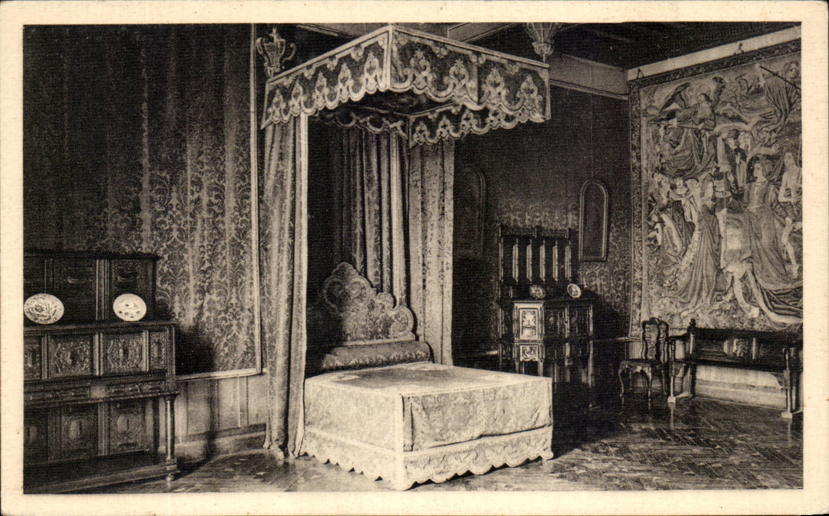 Castillo de CPA de Azay el cuarto de la cortina de la primera fase