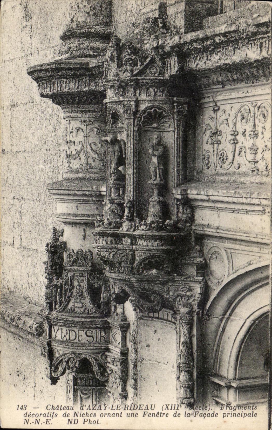 El castillo de CPA de Azay de adornamiento la cortina de Fagments decorativa de lugares utiliza Fenetre del ataque frontal principal