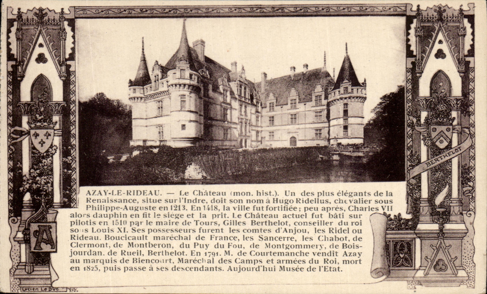 Castillo D Azay de CPA la cortina el castillo uno de la mas elegante del renacimiento