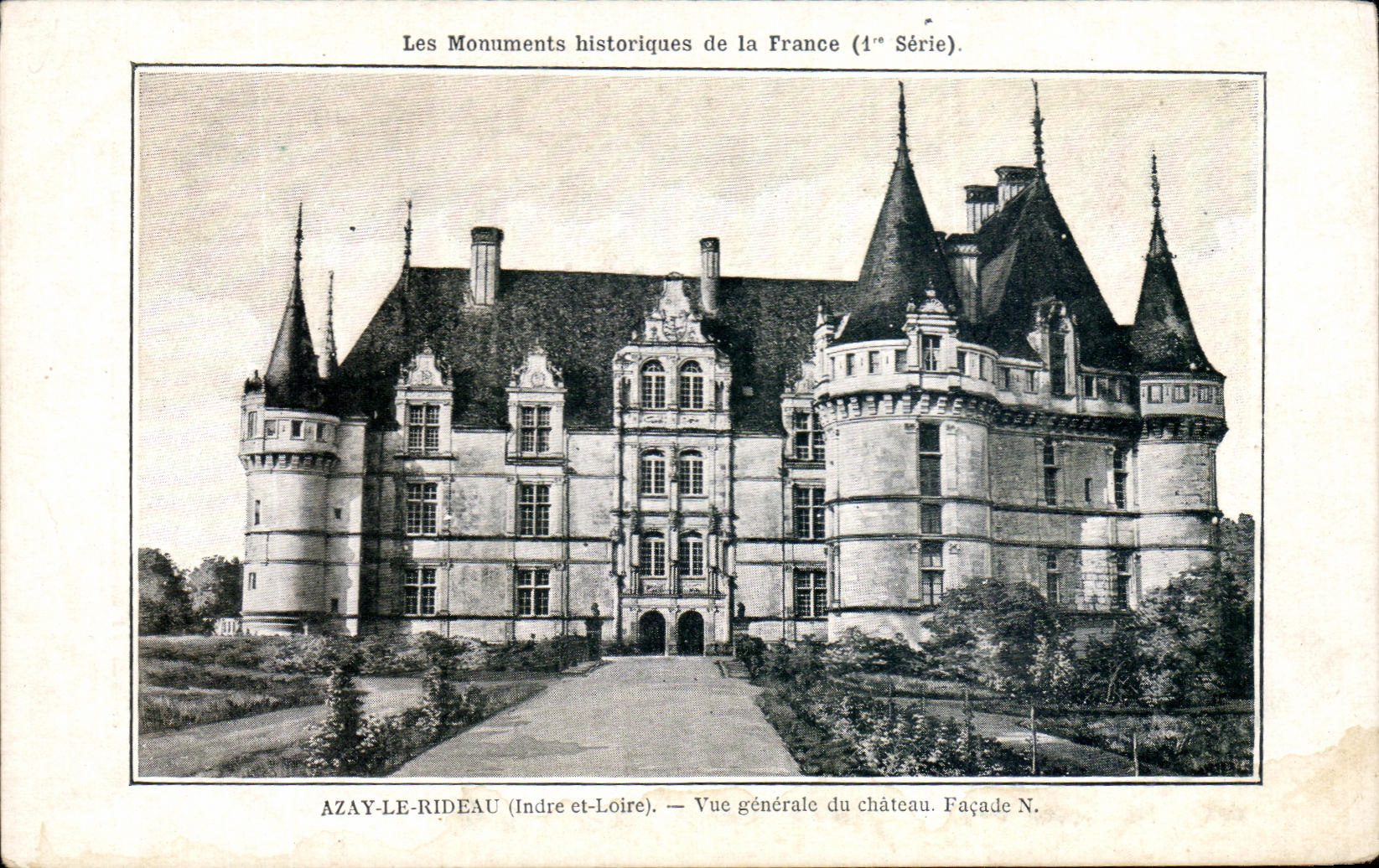 Edificios historicos de CPA de Azay Francia la opinion de la cortina del castillo