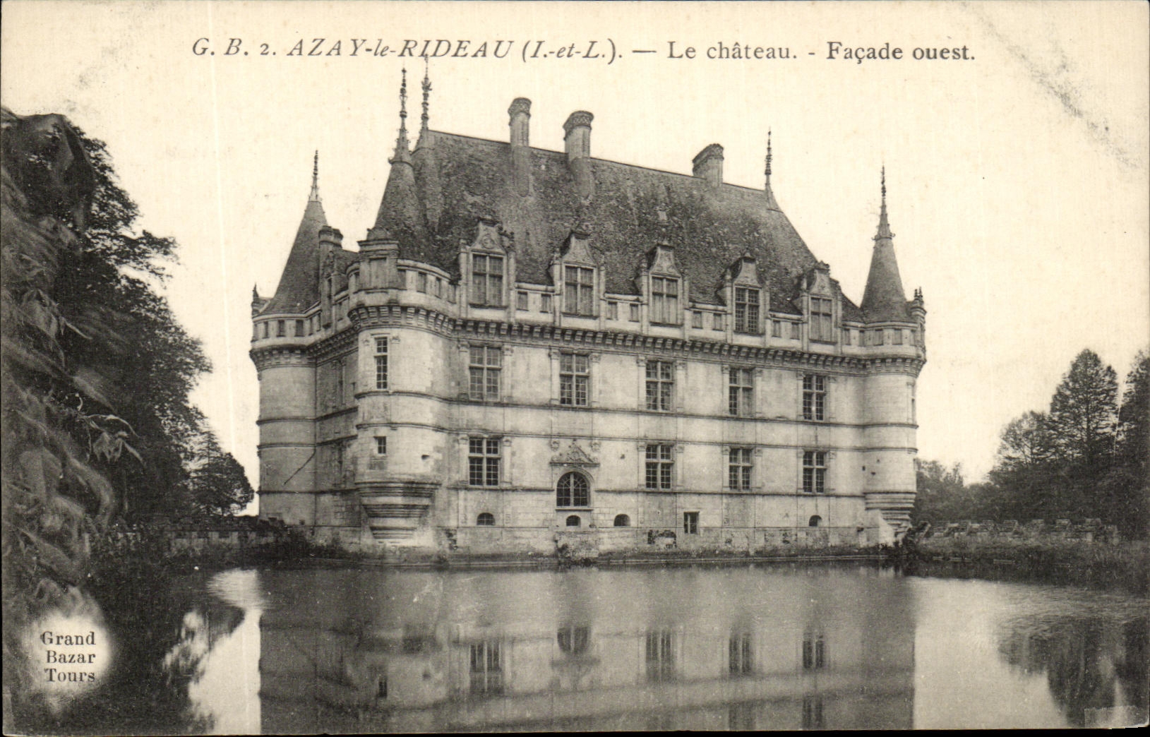 CPA Azay la cortina el ataque frontal occidental del castillo