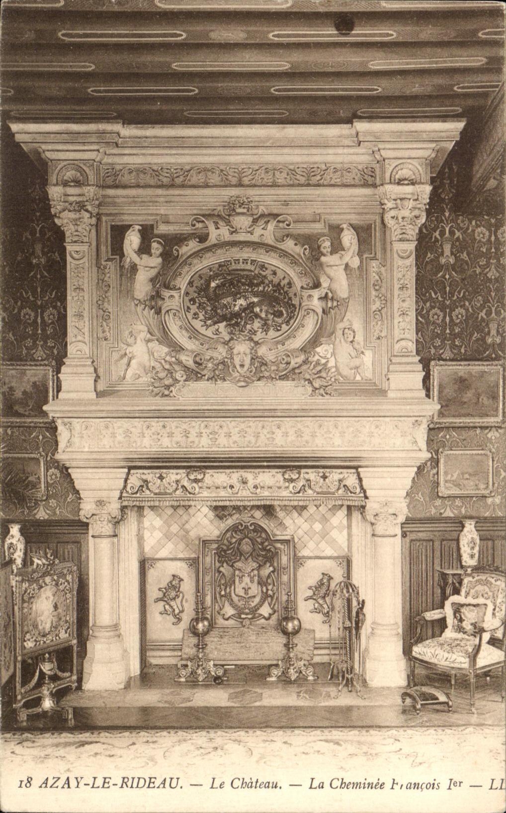 CPA Azay la cortina el castillo la chimenea 1ra de François