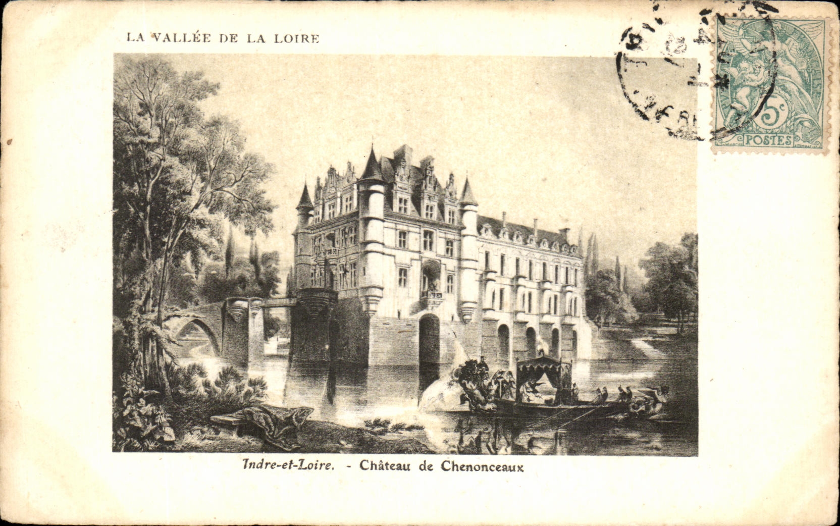 CPA el valle Indre de Loire y liras de castillo de Chenonceaux