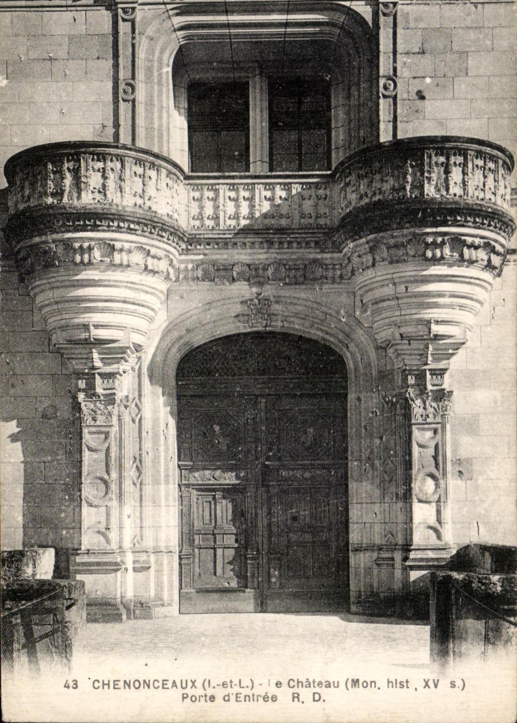 CPA Chenonceaux la puerta principal del castillo