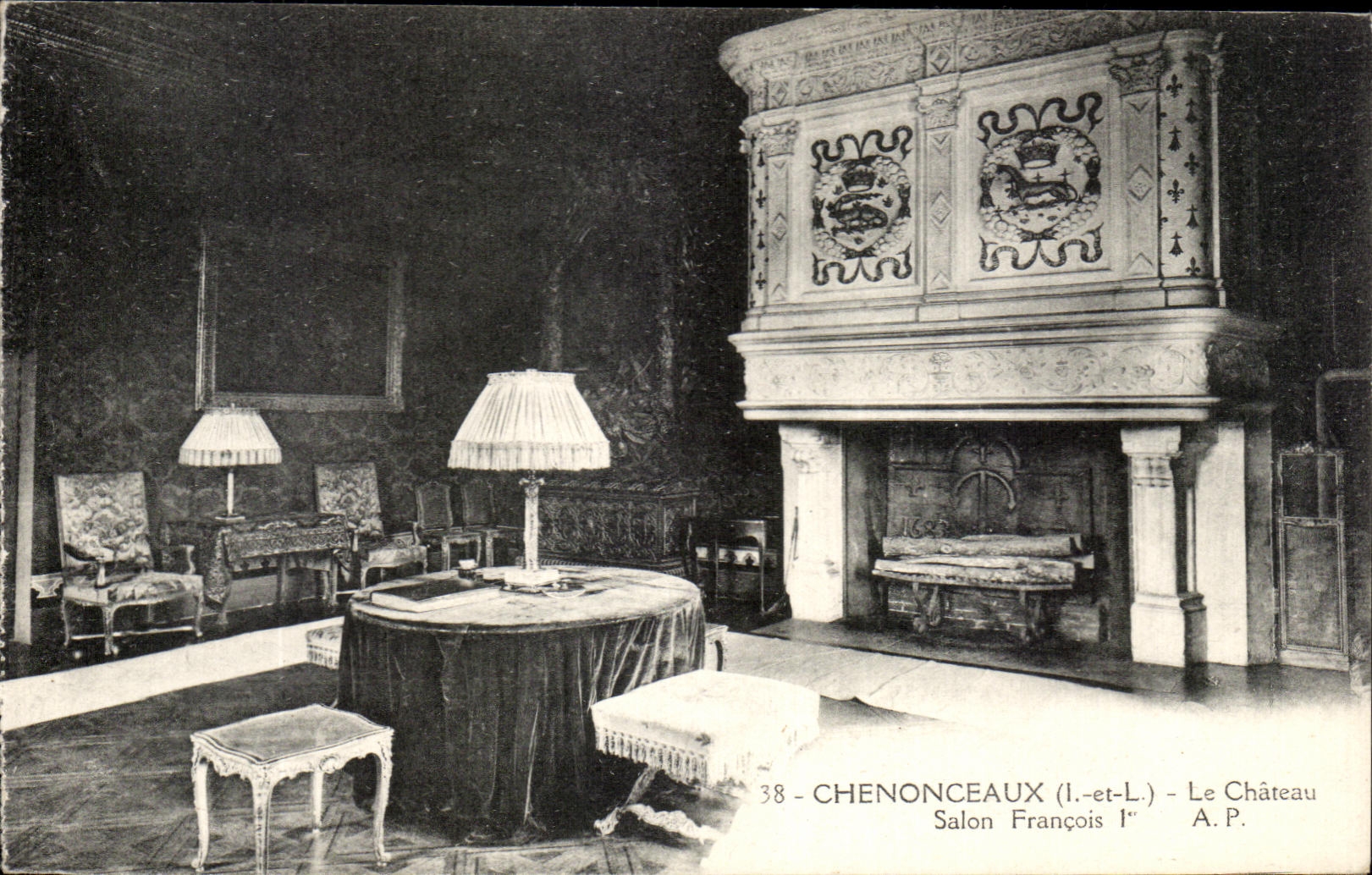 CPA Chenonceaux la sala de estar 1ra de François del castillo