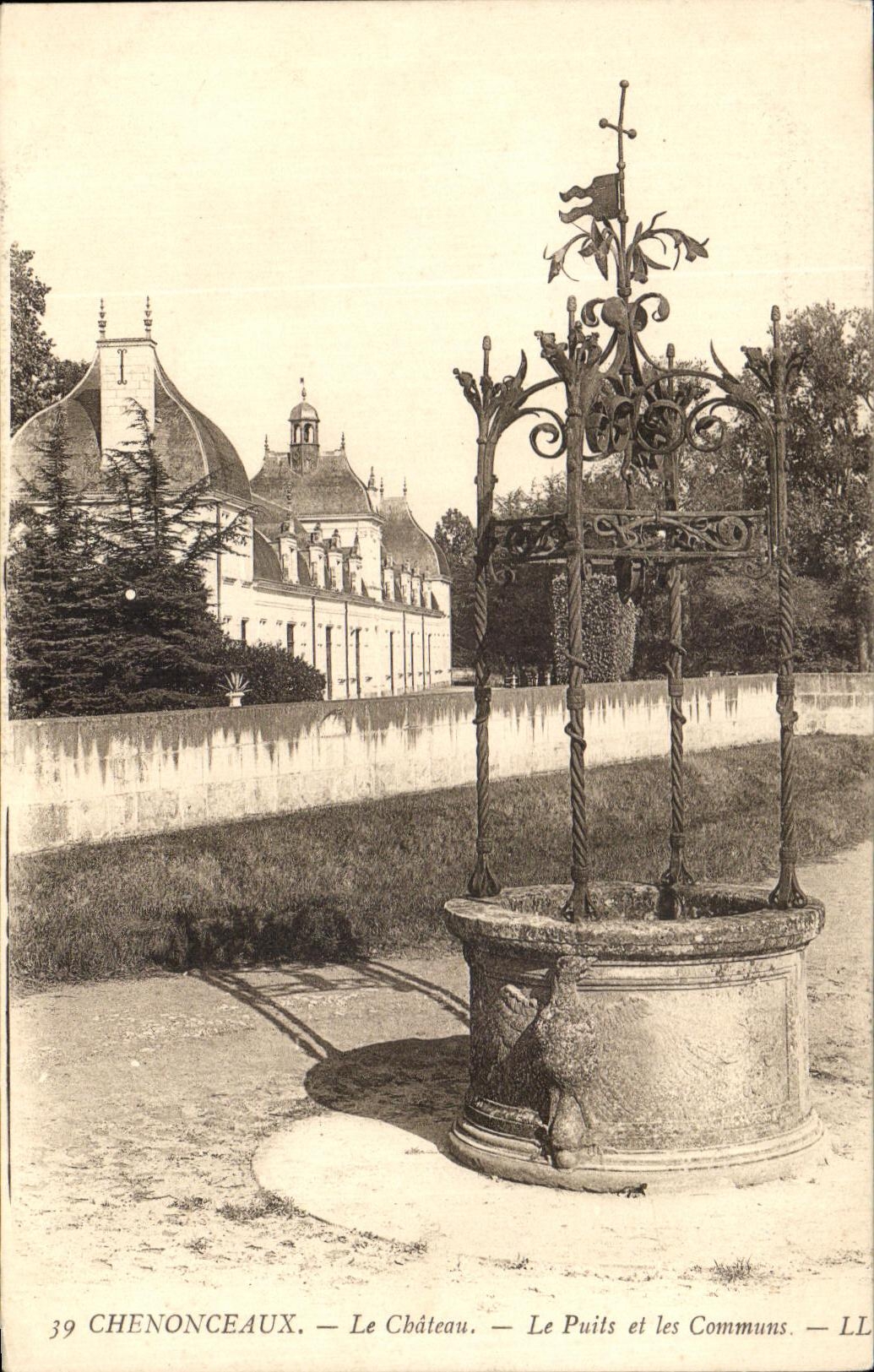CPA Chenonceaux el castillo los funcionamientos del pozo y de Commun