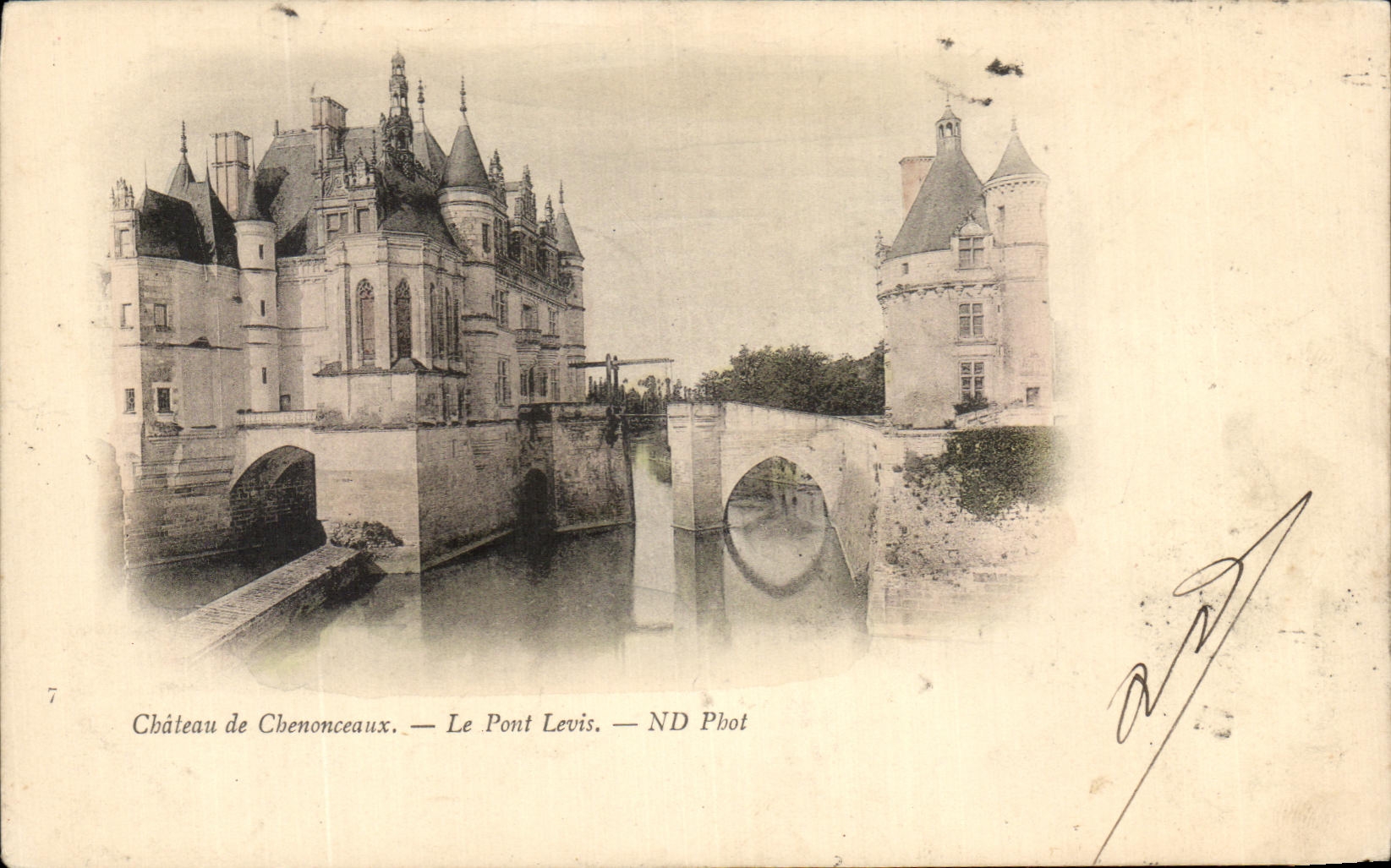 Castillo de CPA de Chenonceaux el puente de Levis
