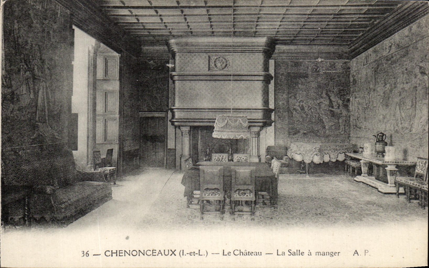 CPA Chenonceaux el comedor del castillo