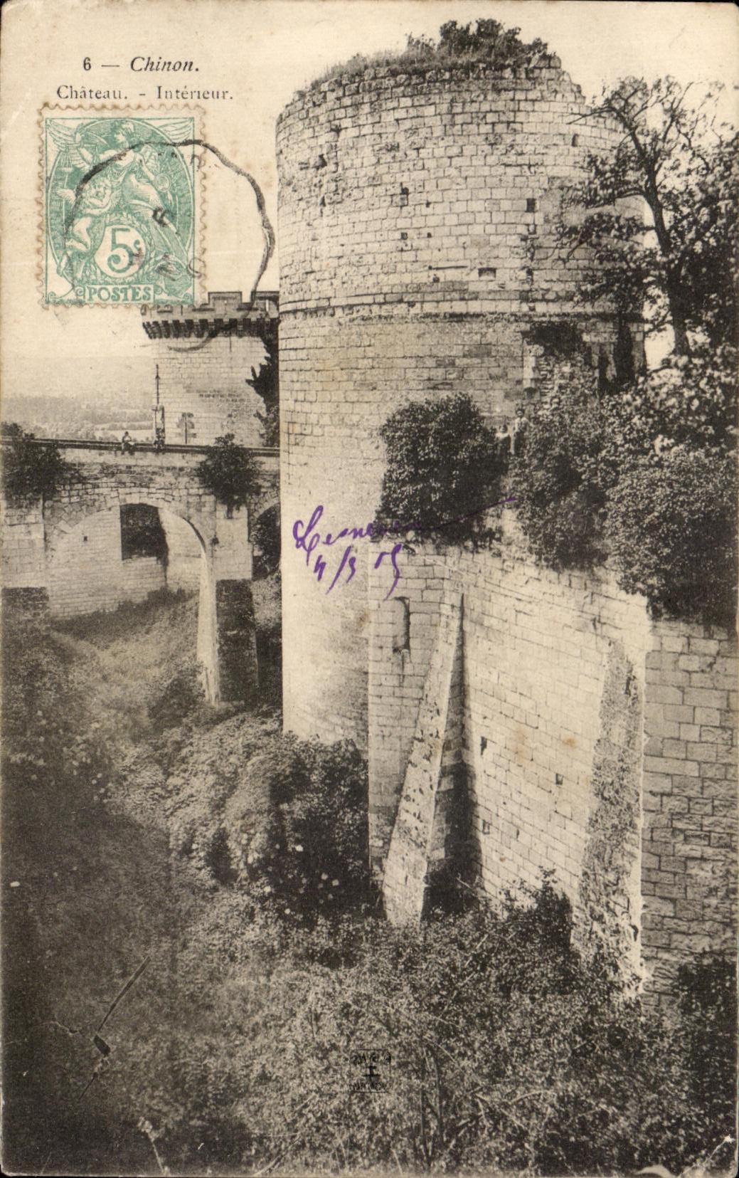 CPA Chinon Interior Castle