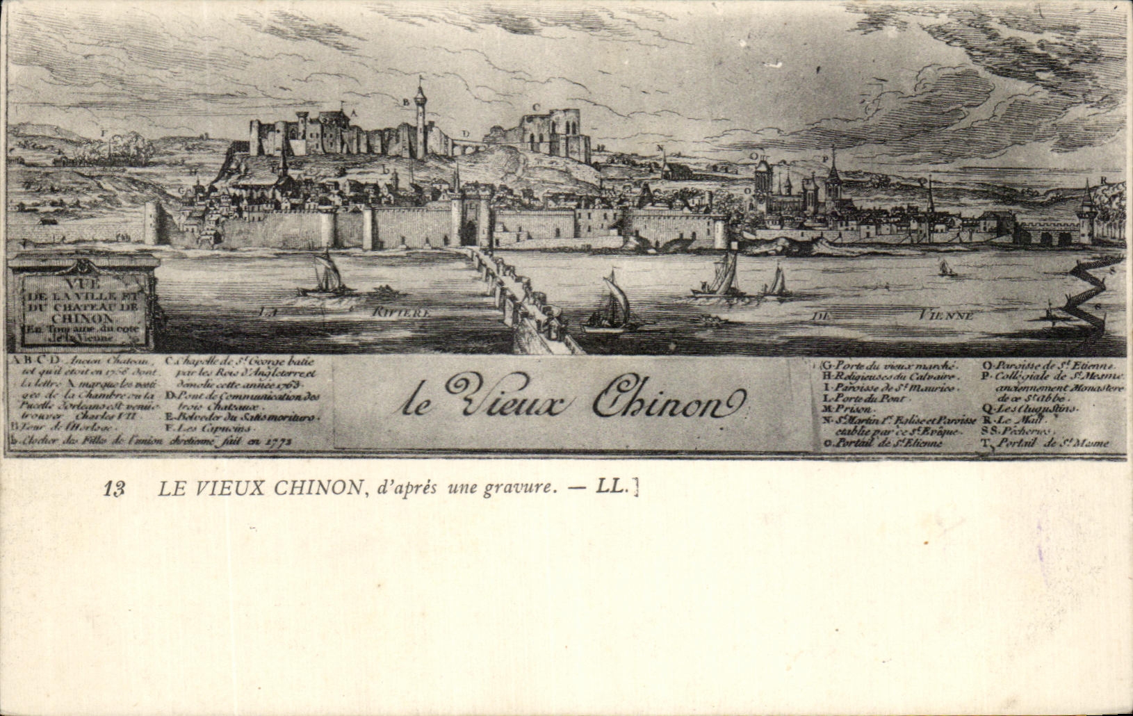 CPA Vieux Chinon according to an engraving