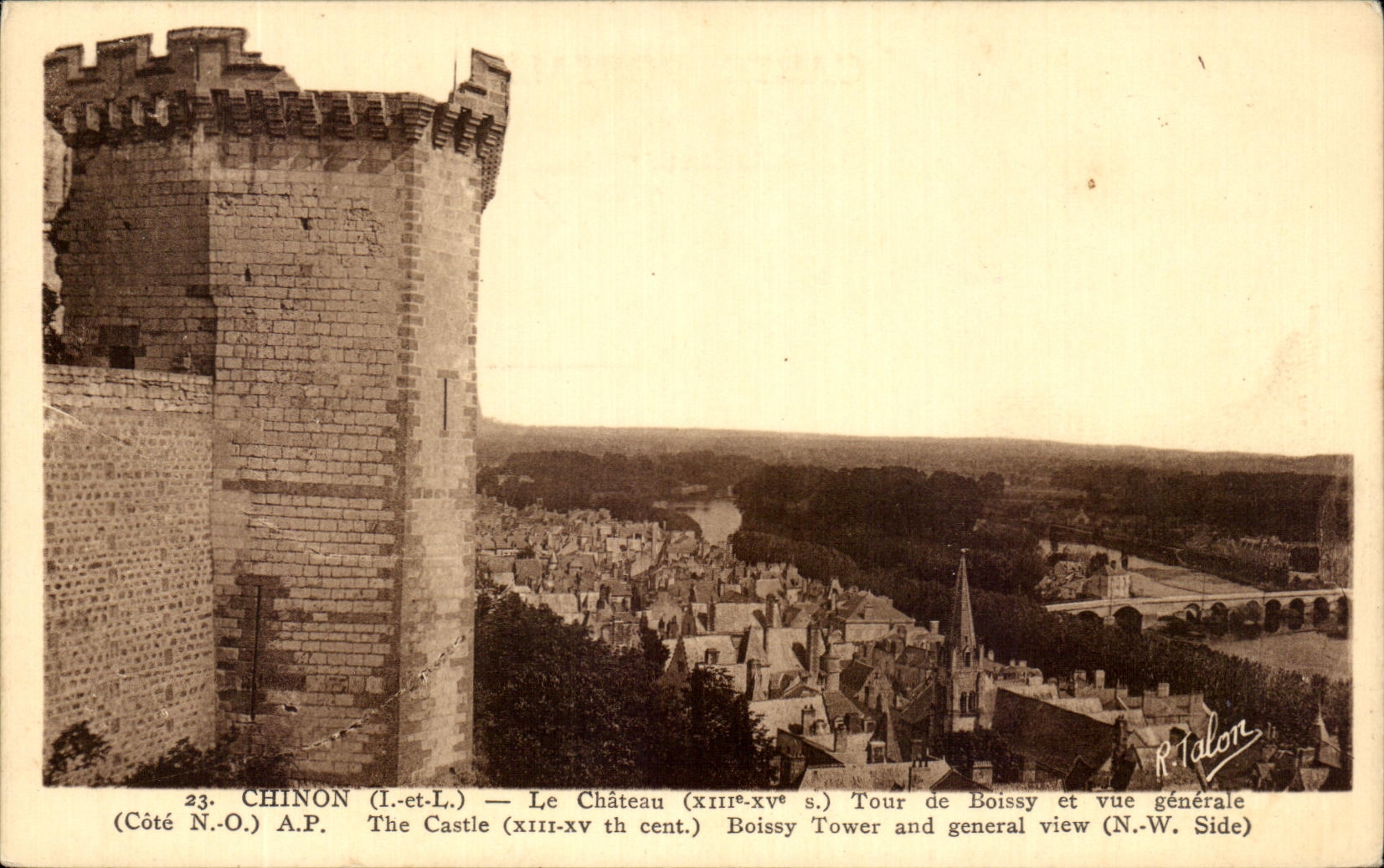 CPA Chinon the Castle Boissy Turn and View