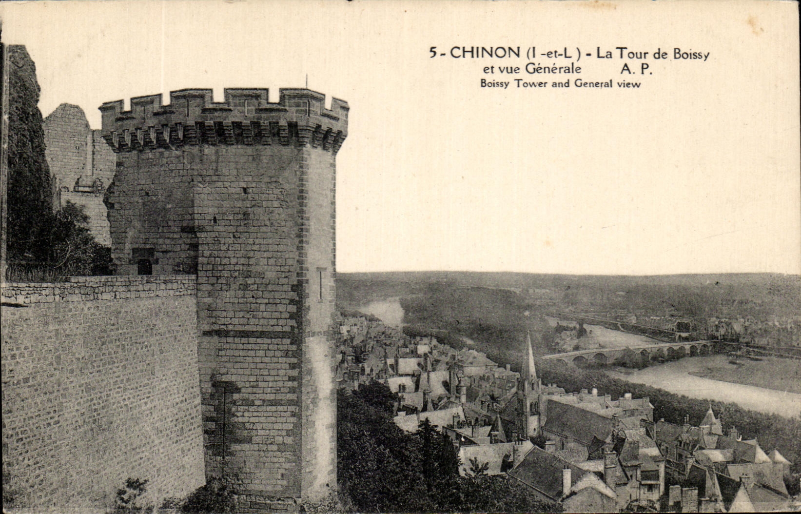 CPA Chinon the Tower of Boissy And View
