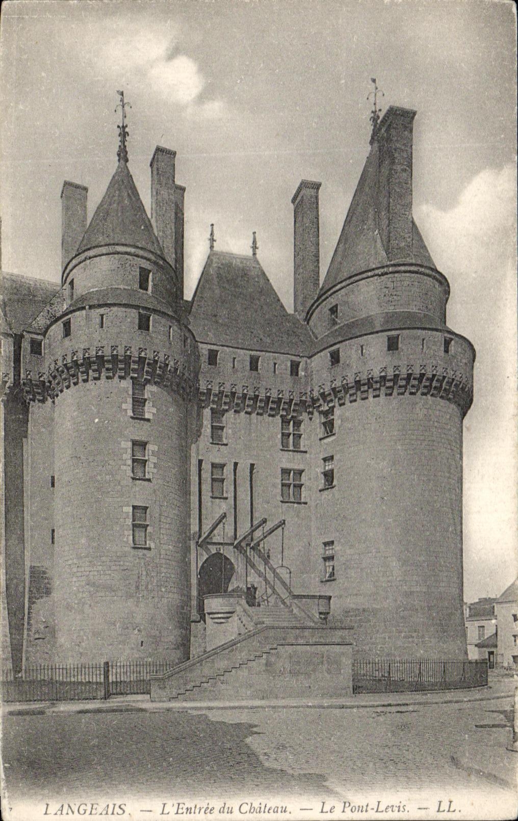 Entrada de CPA Langeais del castillo el puente de Levis