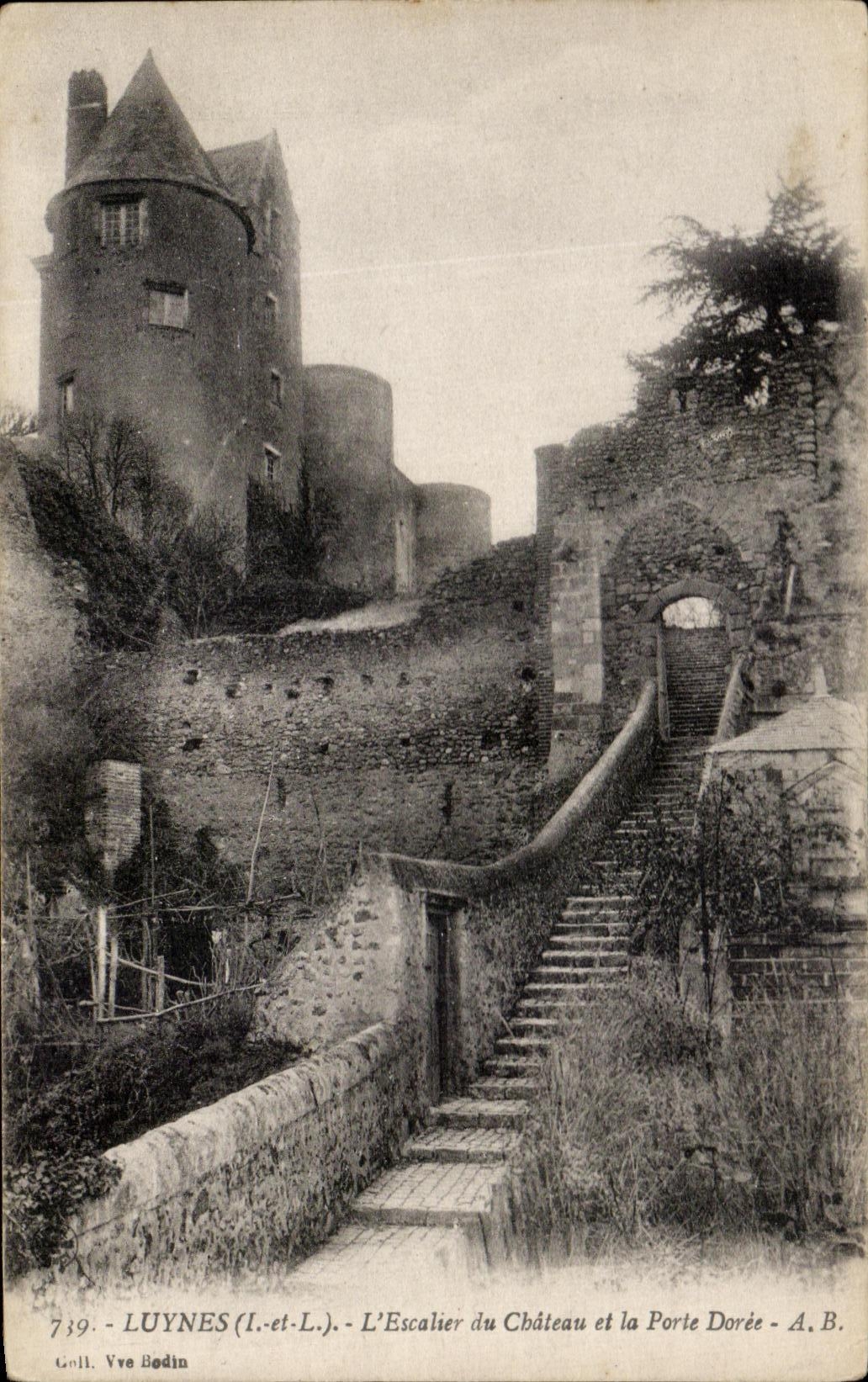 CPA Luynes the Staircase of the Castle And the Gate Golden