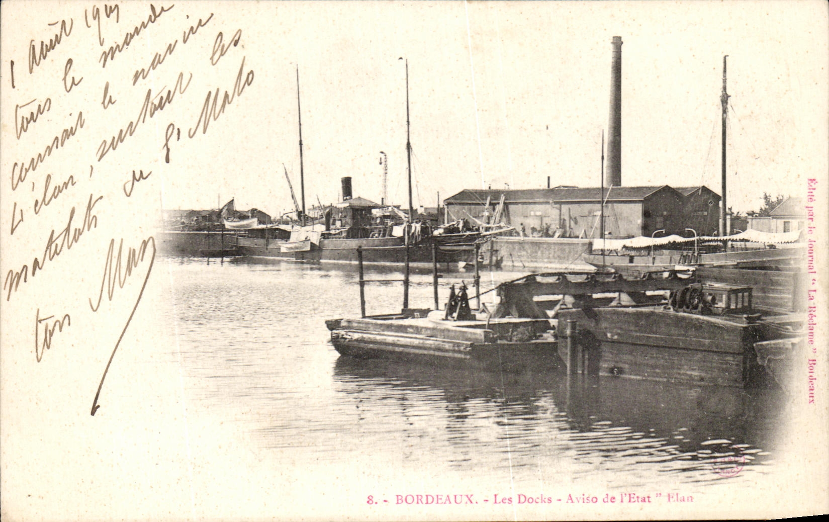 CPA Bordeaux Les Docks Bateau