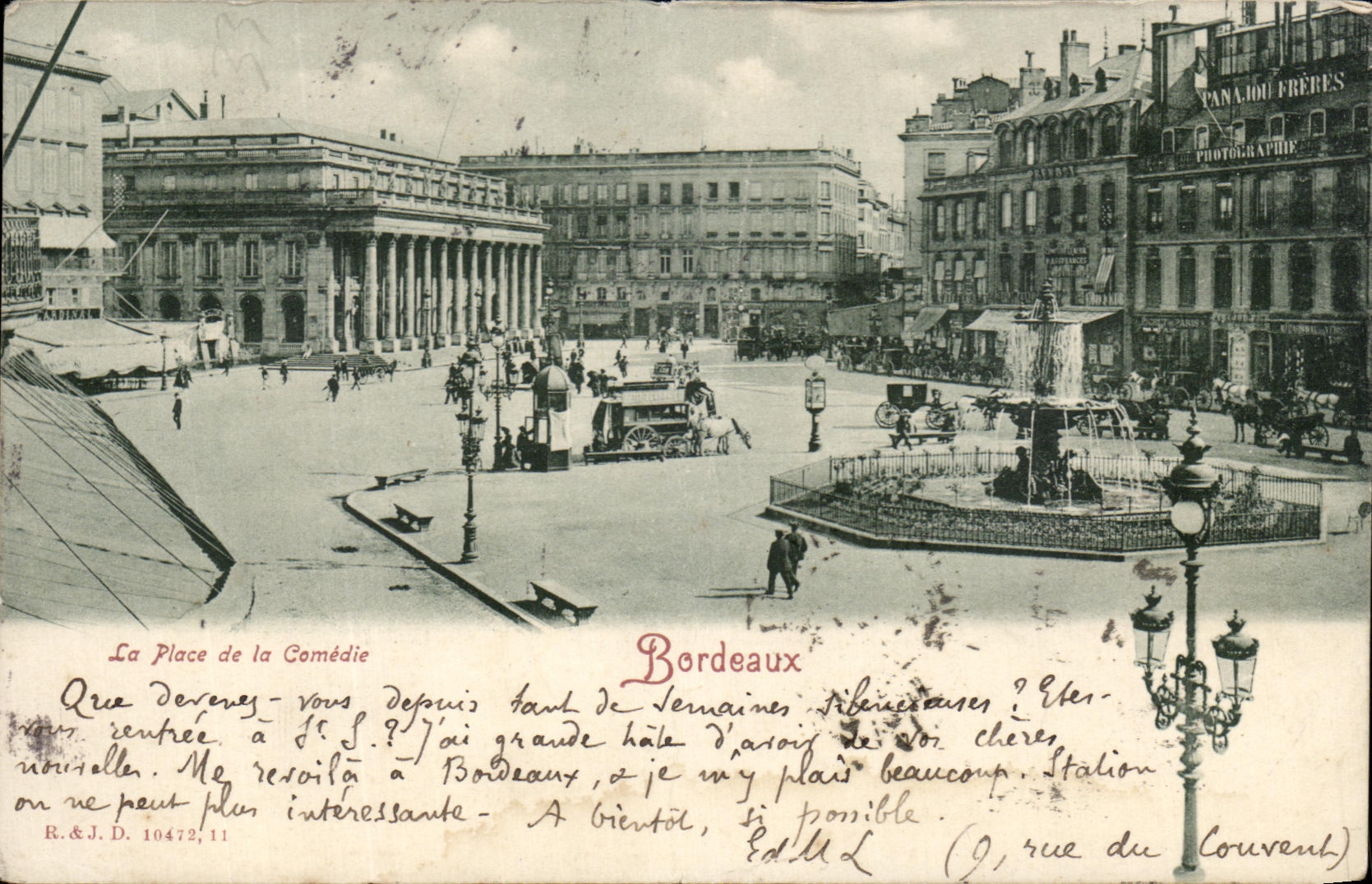 CPA La Place de la Comedie Bordeaux