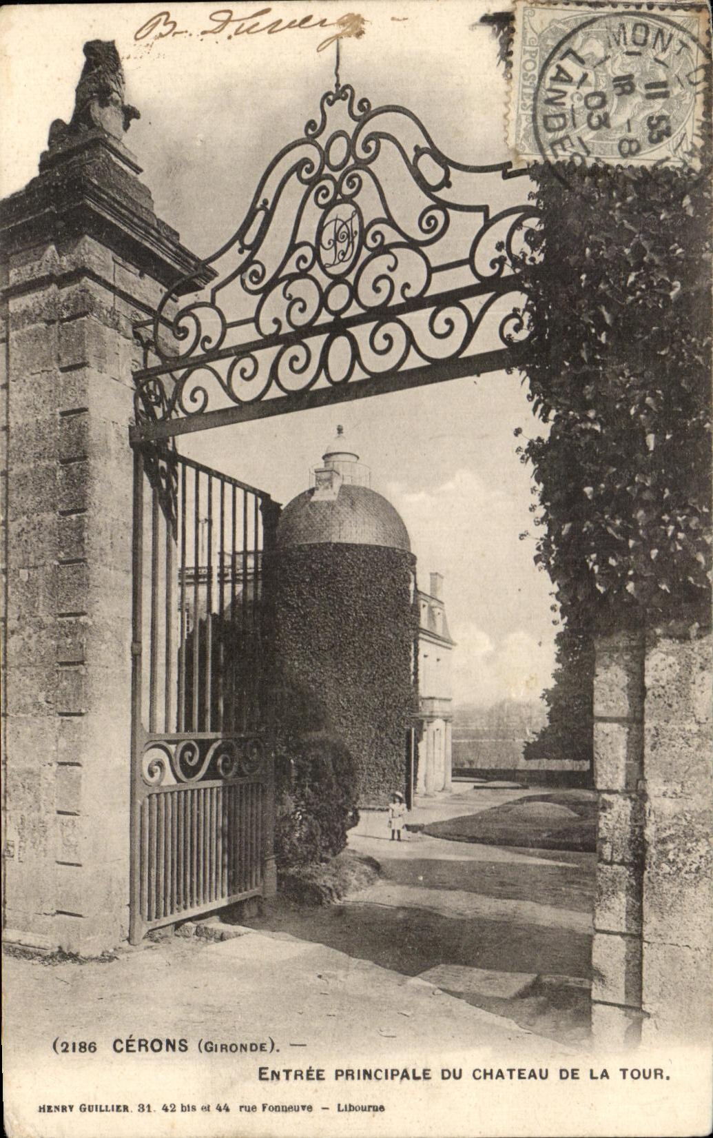 CPA Cerons Main entrance of the Castle of the Tower