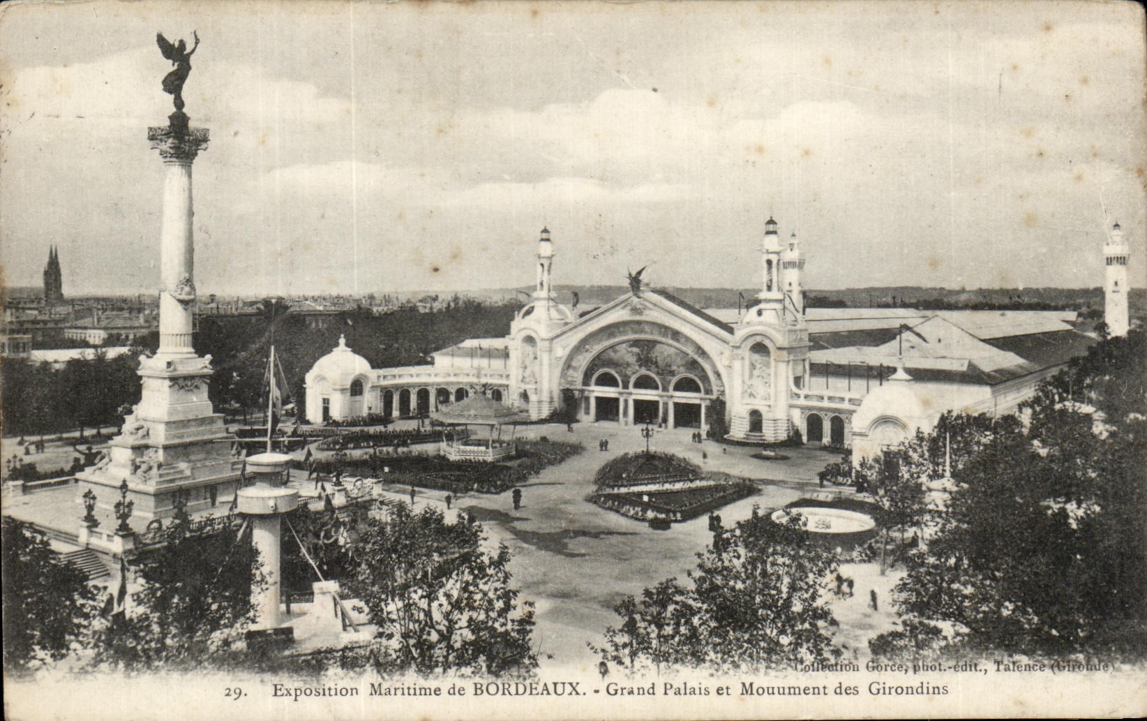 CPA Exposition Maritime De Bordeaux Grand Palais Et Monument Des Girondins