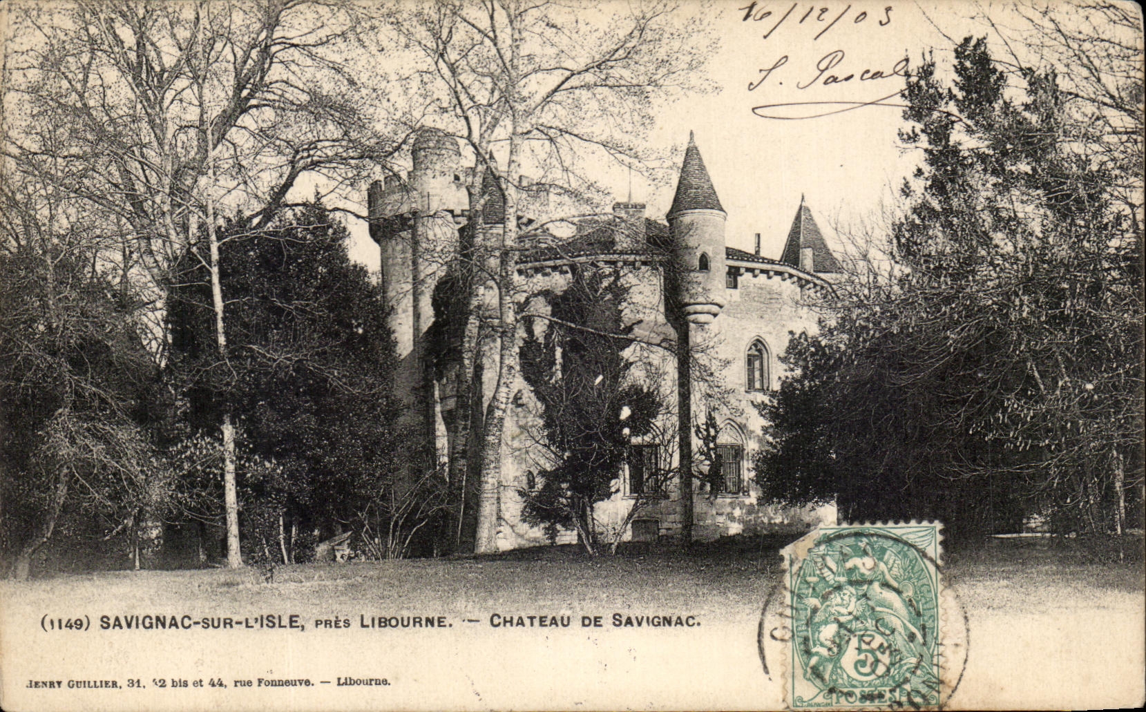 CPA Savignac en el cierre Libourne Castle De Savignac de la isla