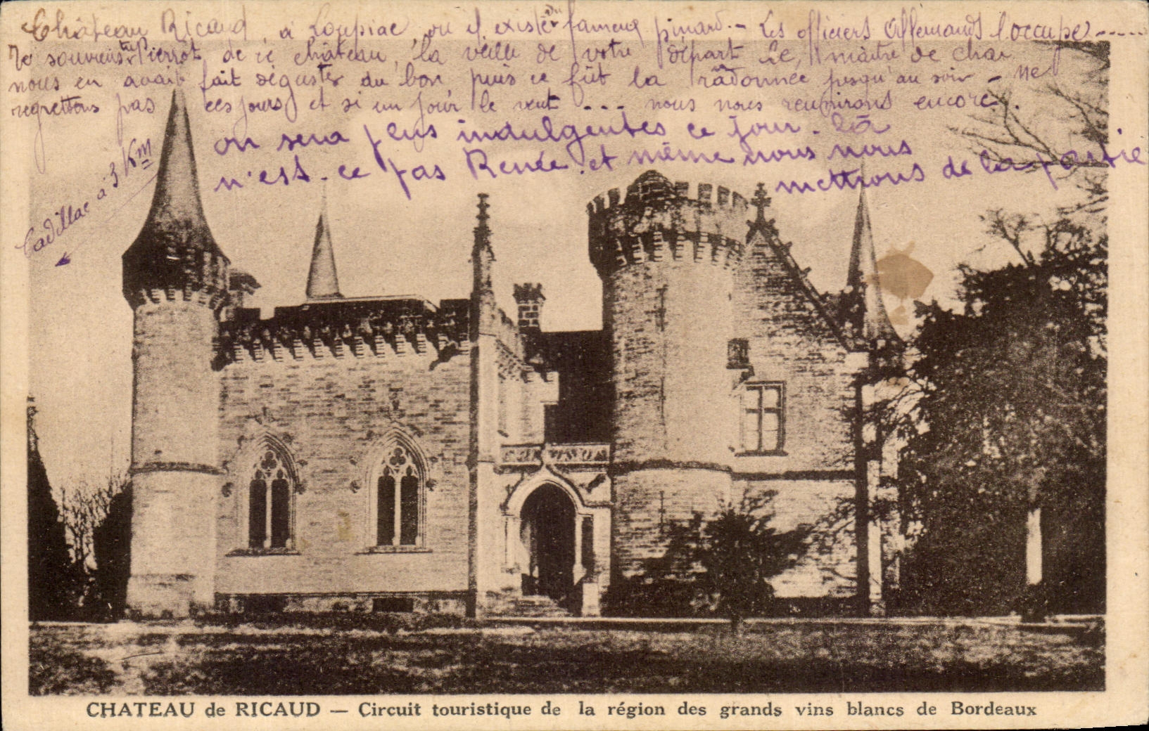 CPA Castle of Tourist Ricaud Tour of the Area of the Large White High-class wines of Bordeaux