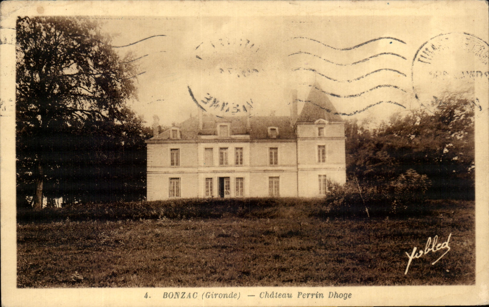CPA Bonzac Castle Perrin Dhoge
