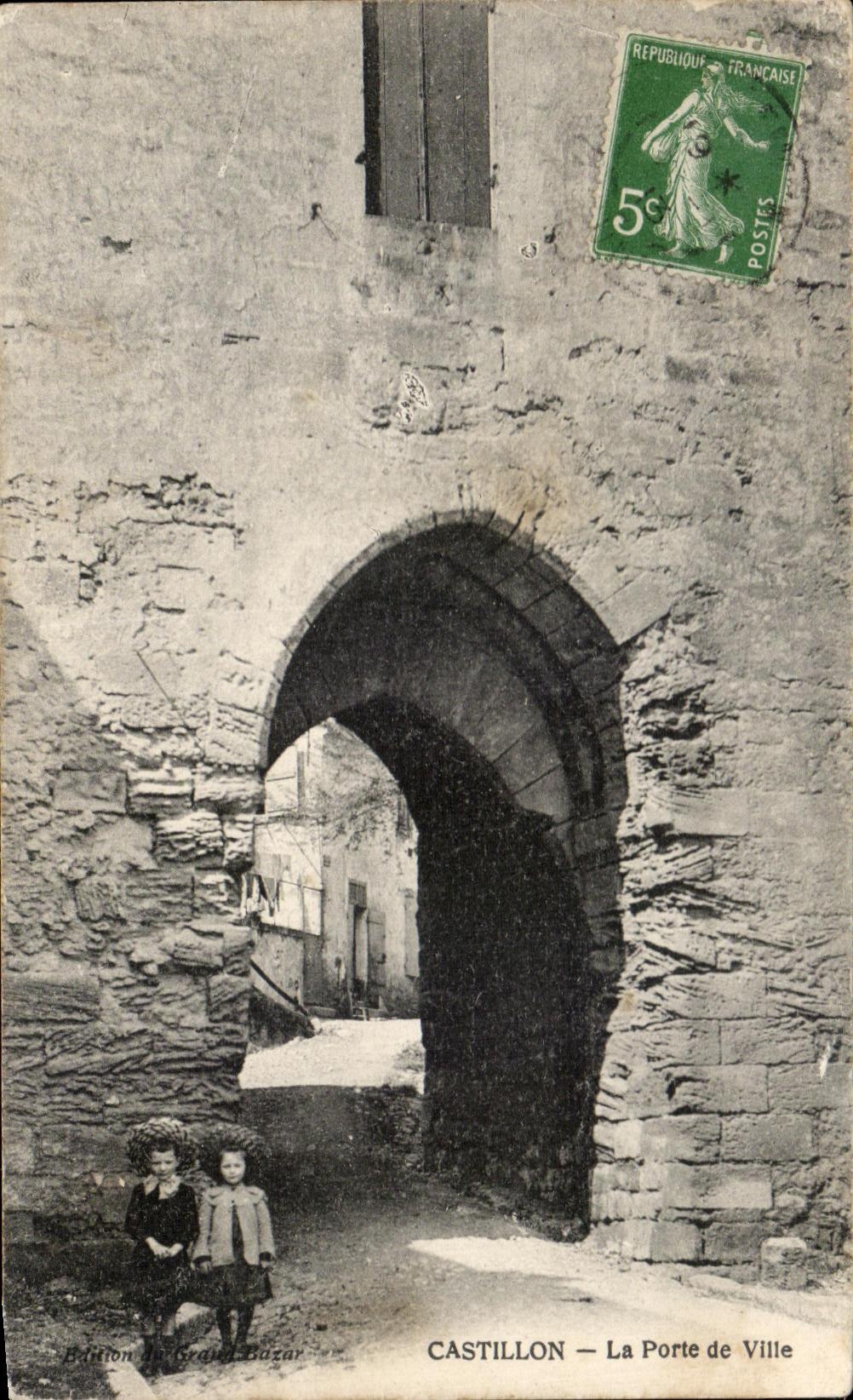 CPA Castillon the Gate Of Children City