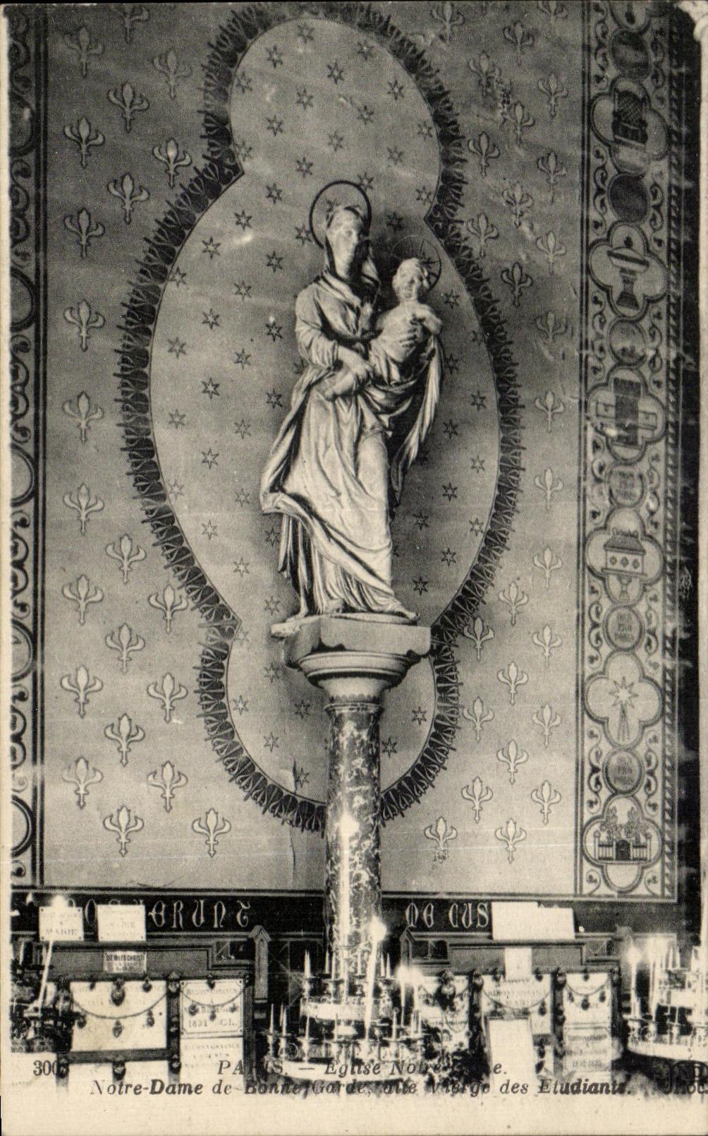 CPA Paris Church Notre Dame De Garde Known as Virgin of the students