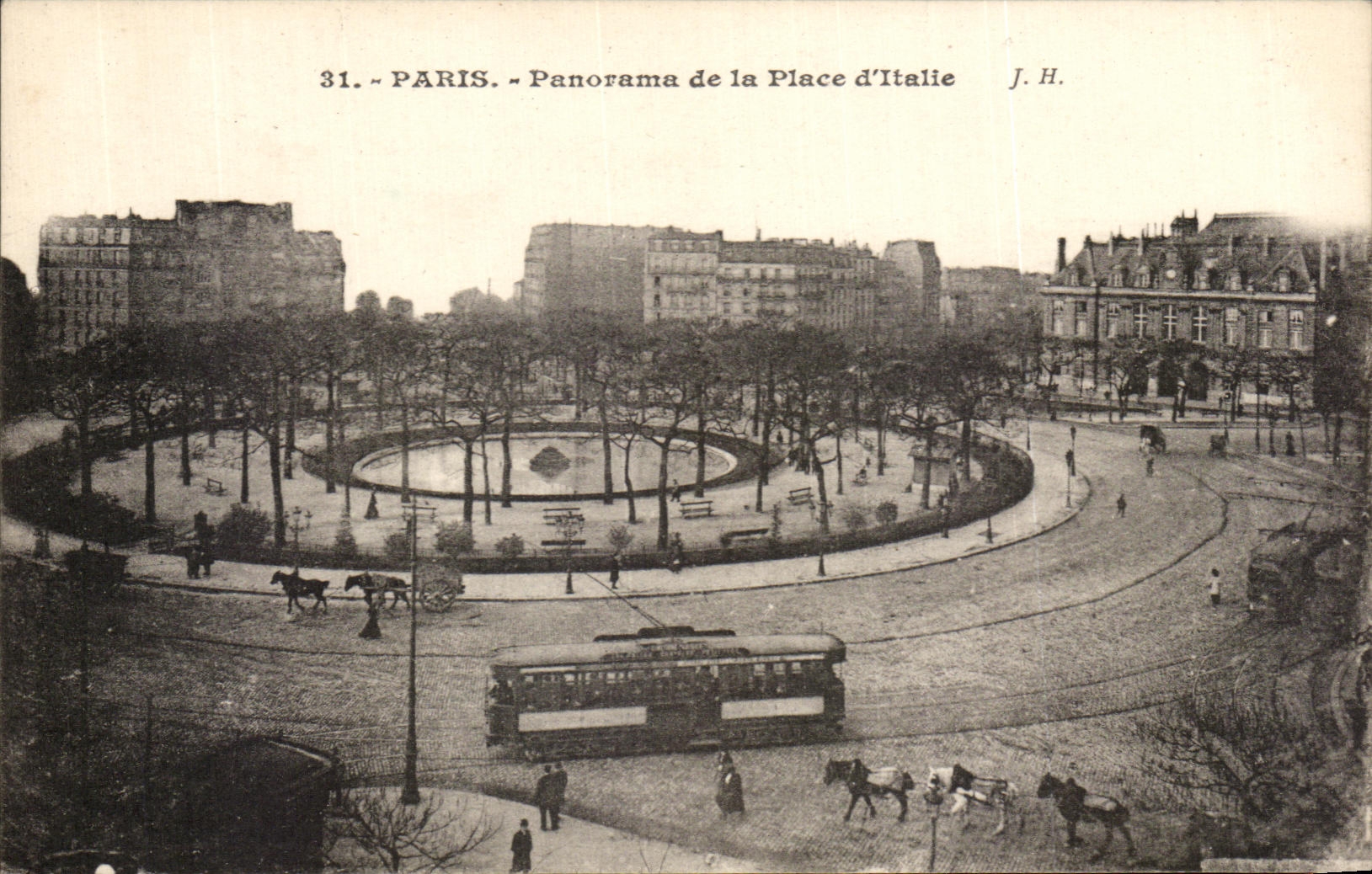 CPA Paris Panorama De La Place D'italie Tramway