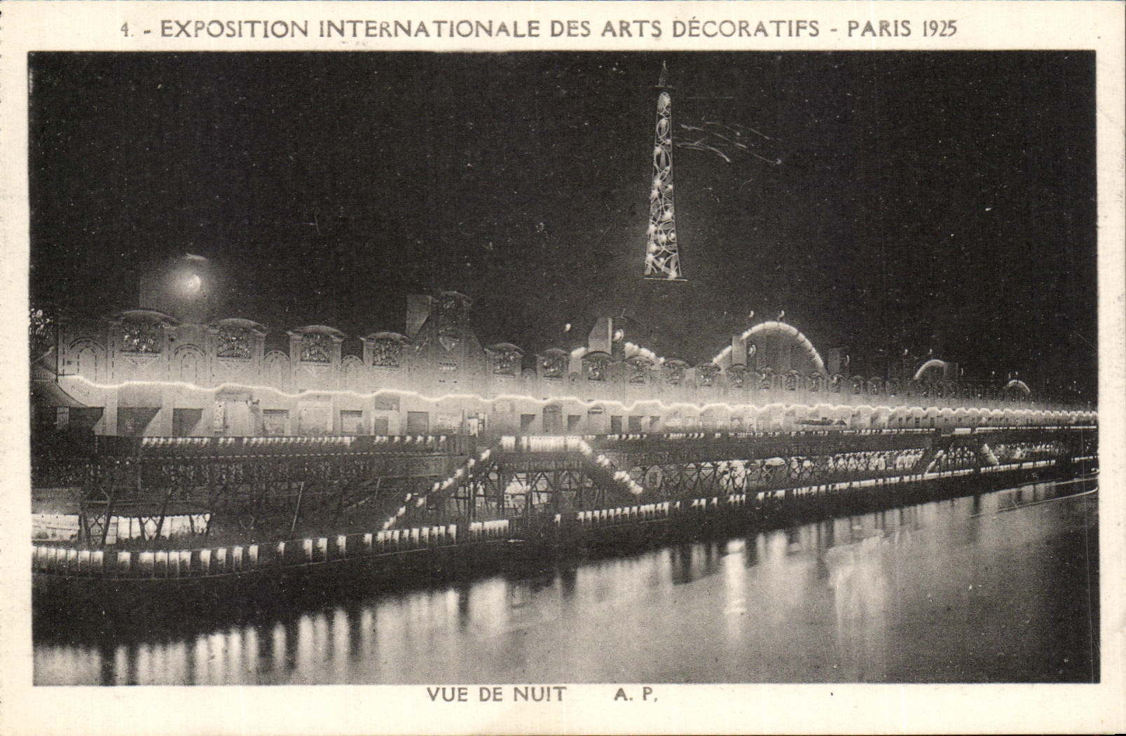 CPA Paris Exposition Internationale Des Arts Decoratifs Vue De Nuit Tour Eiffel