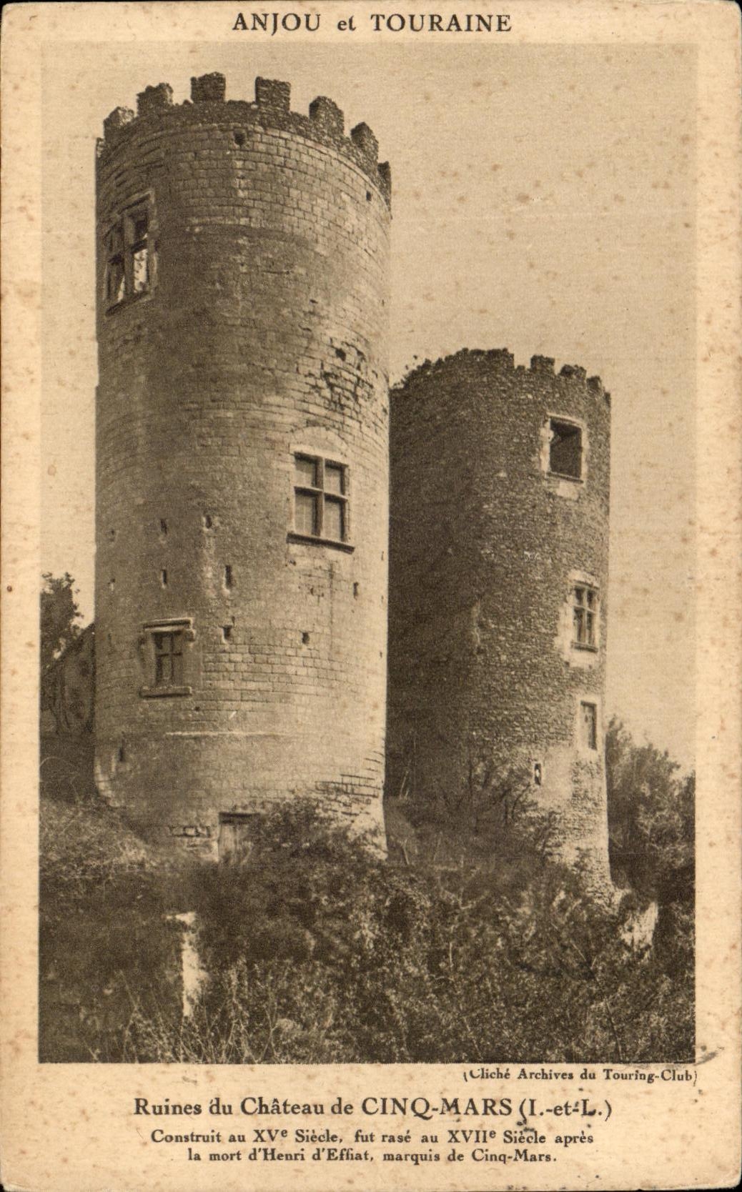 CPA Anjou et Touraine Ruines du Chateau de Cinq Mars