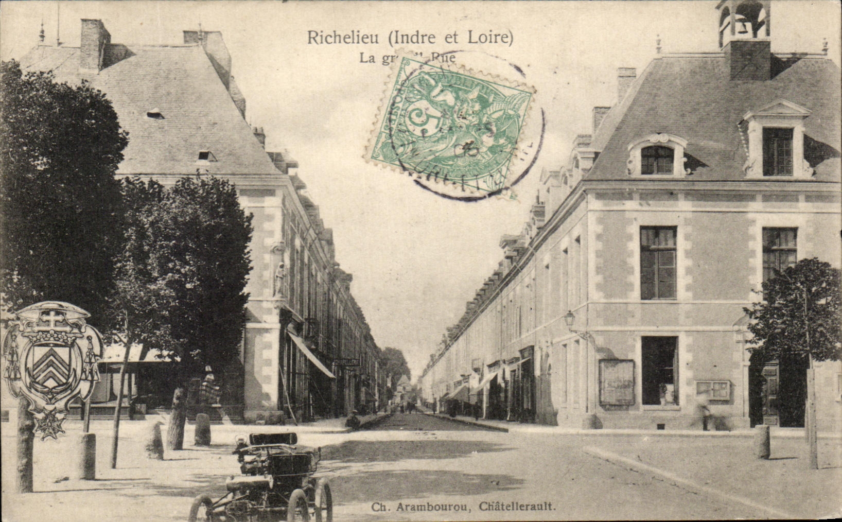CPA Richelieu la Grande Rue Automobile