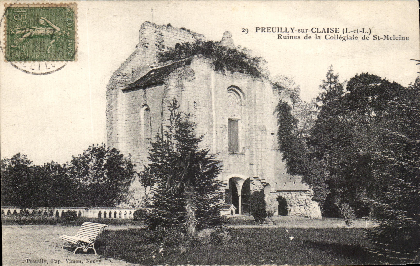 CPA Preuilly sur Claise Ruines de la Collegiale de St Meleine