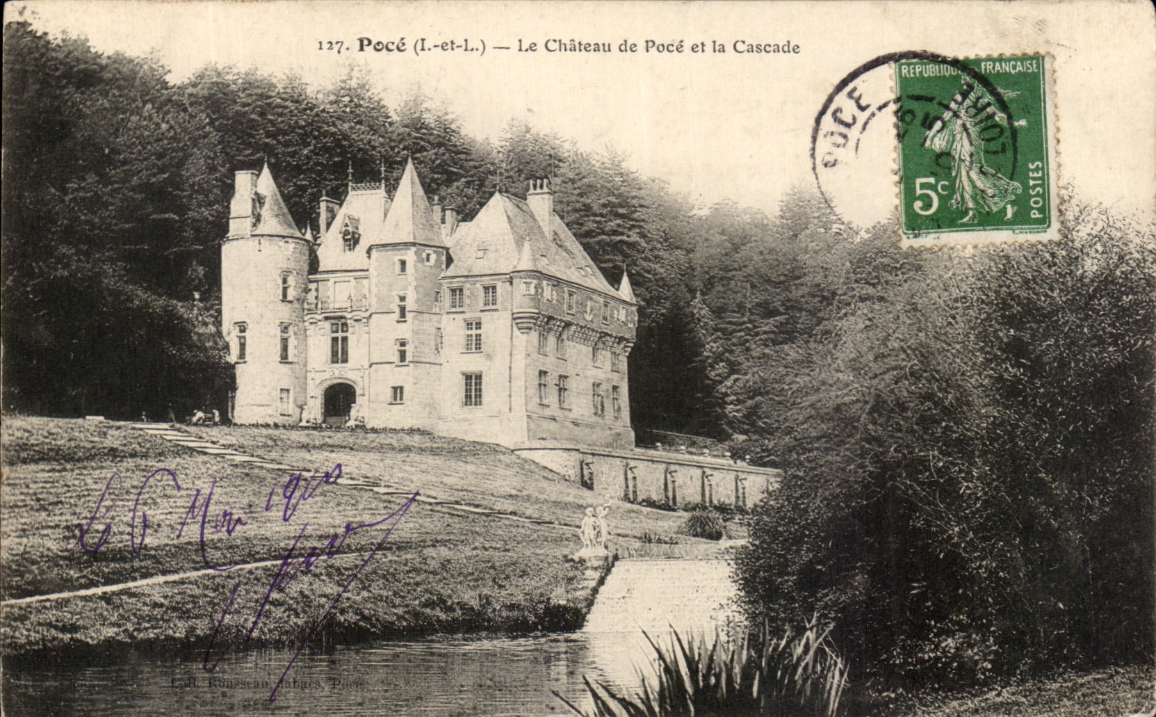 CPA Poce Le Chateau de Poce et la Cascade