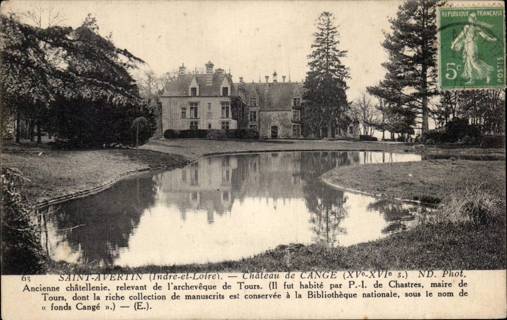 Old CPA Saint Avertin Castle of Cange Chatellenie