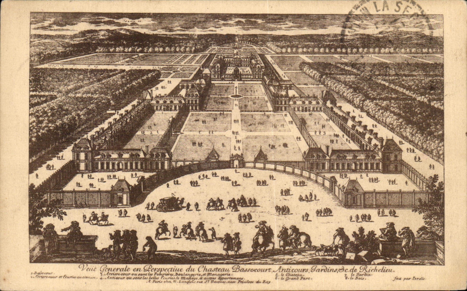 CPA Vue Generale en Perspective du Chateau Basecourt