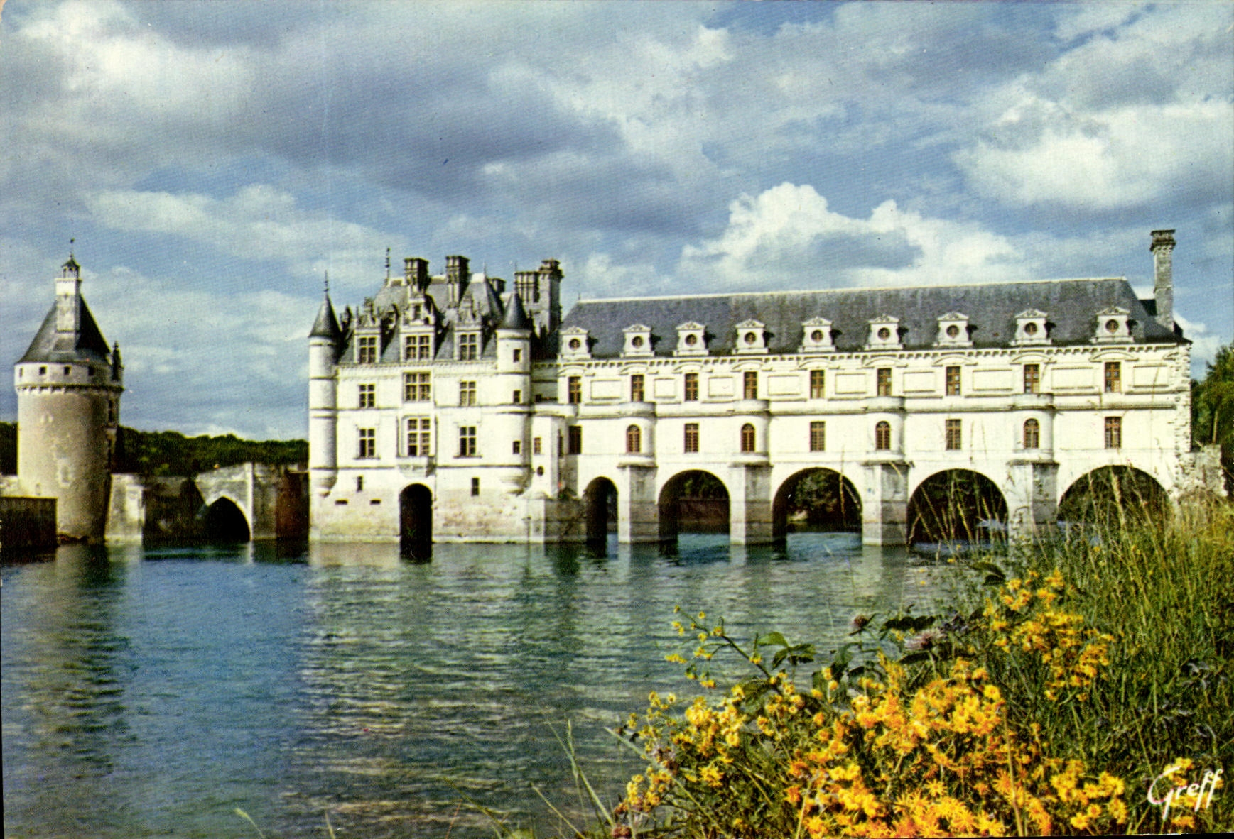 TARJETA MODERNA Chenonceaux el castillo en costoso
