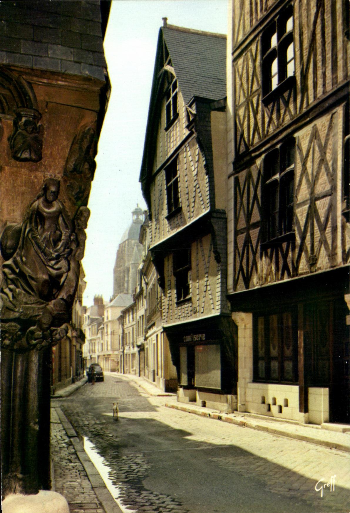 MODERN CARD Touraine Tours Old houses street of the Exchange