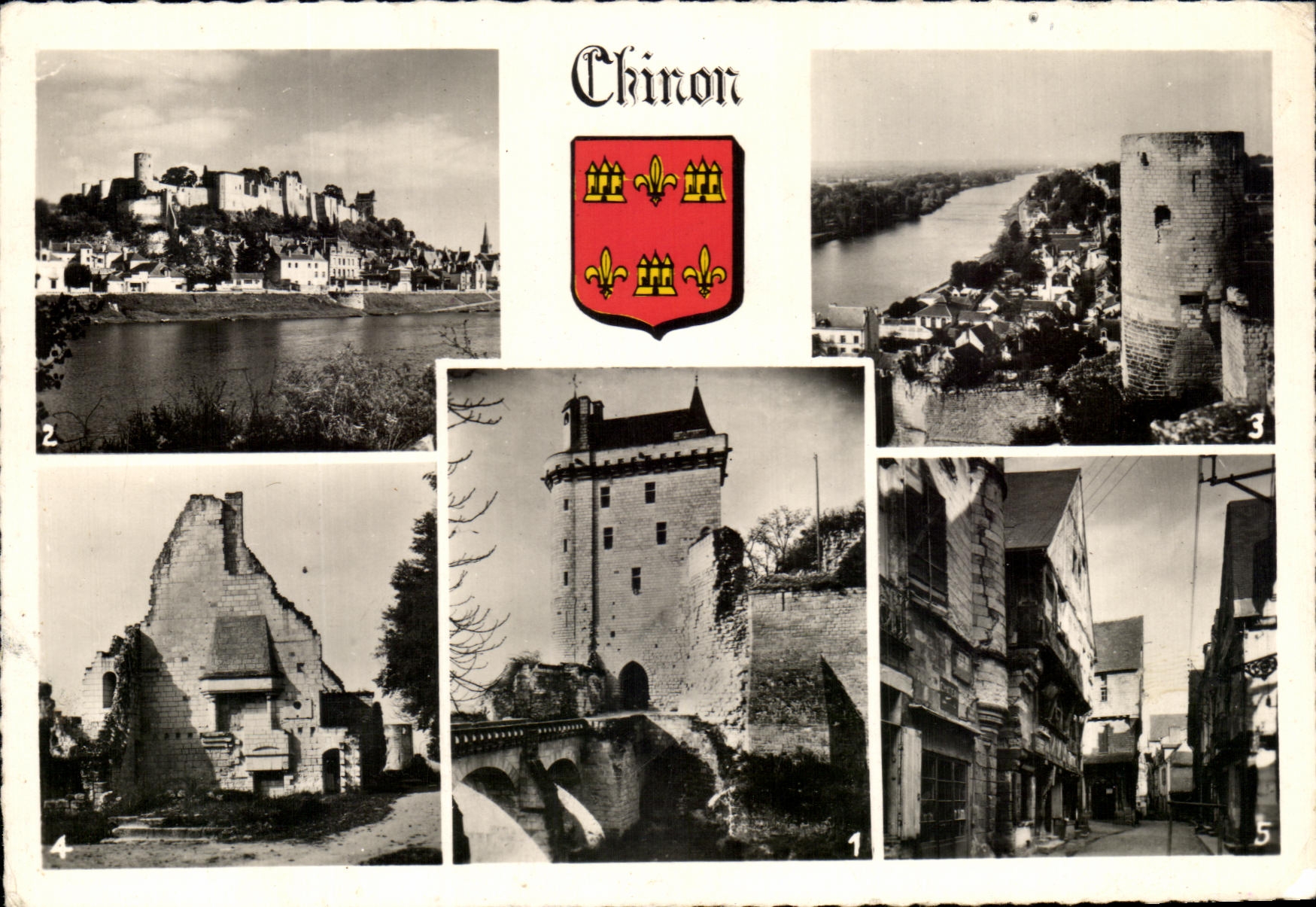 CPSM Chinon the Castle the Tower of the Clock the Castle seen general