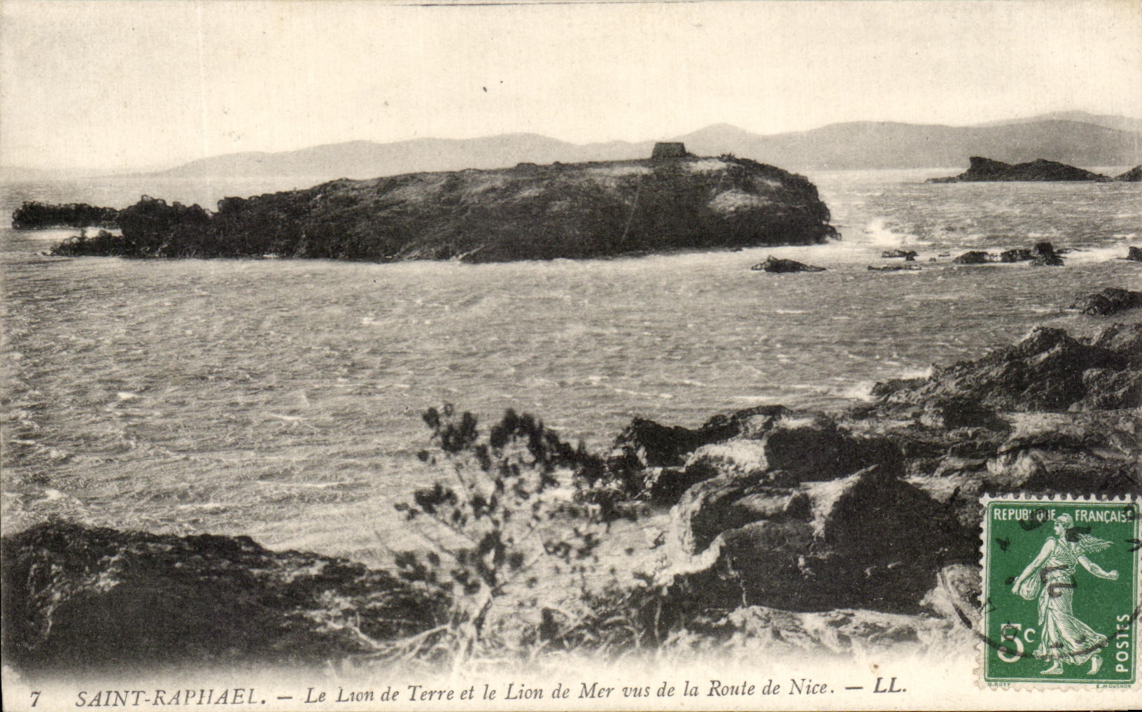 Raphael del santo de CPA el leon de tierra y el leon de mar visto del camino de Niza